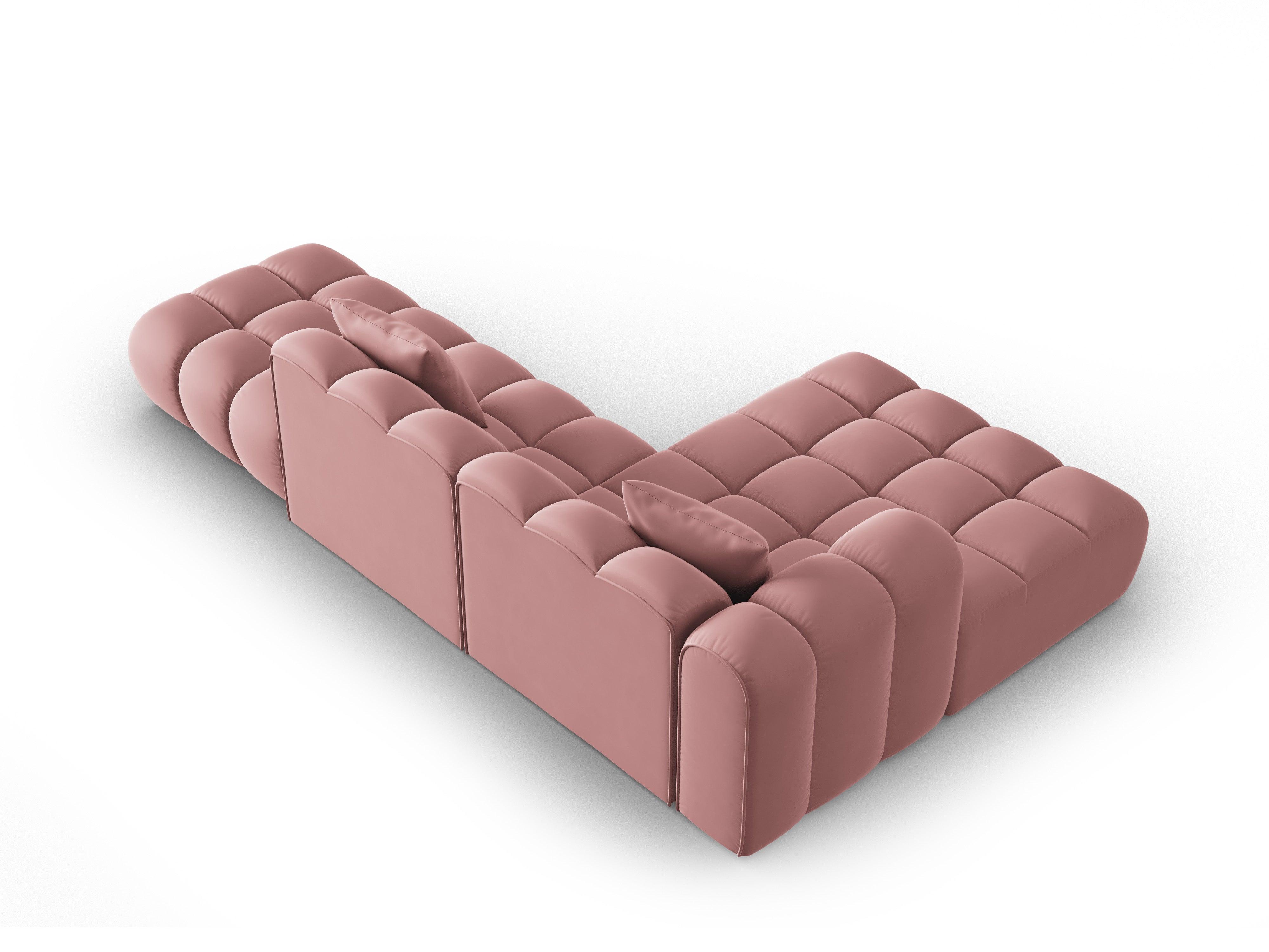 Narożnik aksamitny 5-osobowy lewostronny HALLEY różowy Windsor & Co Eye on Design