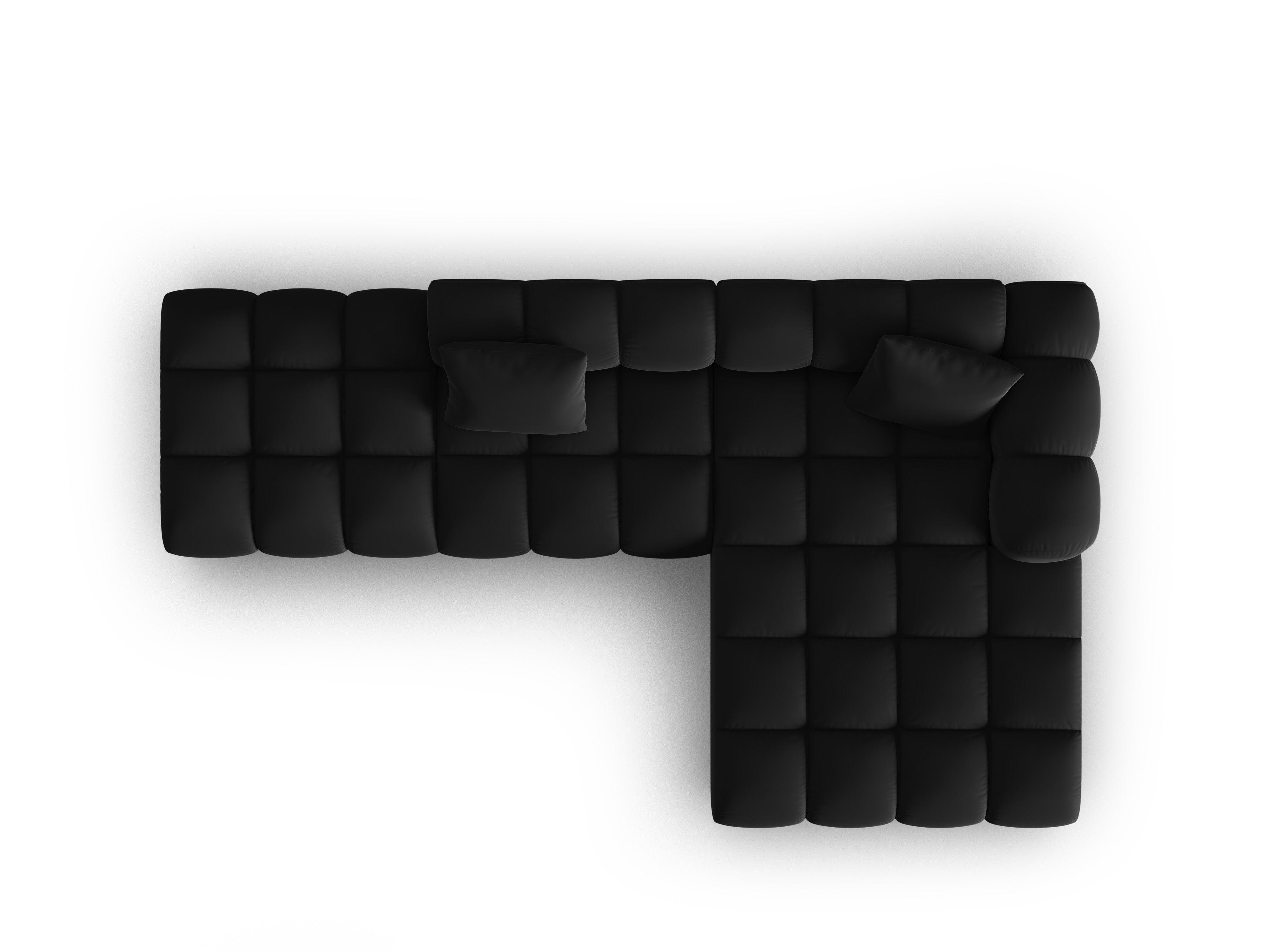 Narożnik aksamitny 5-osobowy prawostronny HALLEY czarny Windsor & Co Eye on Design