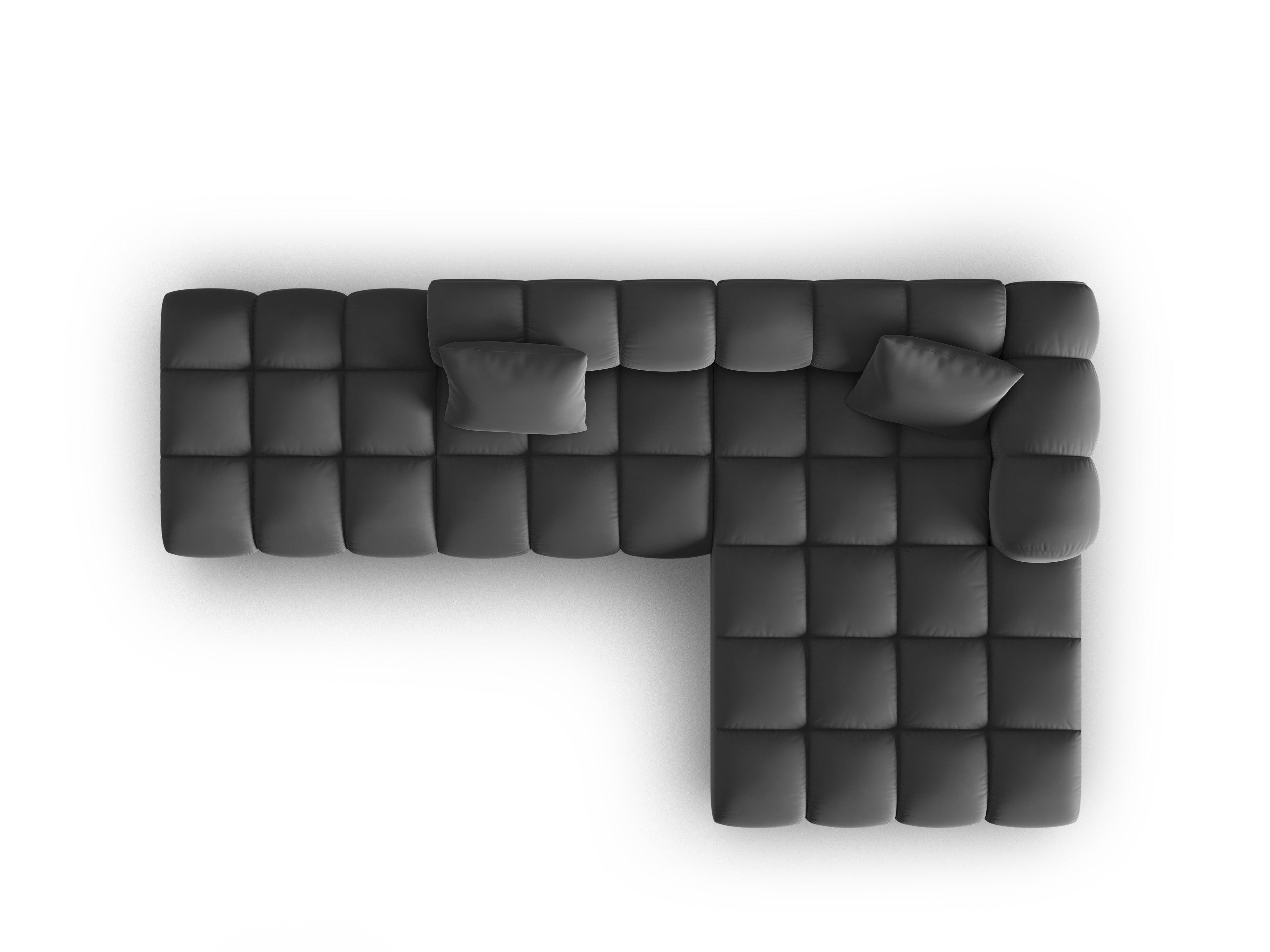 Narożnik aksamitny 5-osobowy prawostronny HALLEY szary Windsor & Co Eye on Design