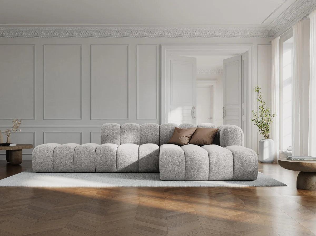 Narożnik aksamitny 5-osobowy prawostronny SKYLER koralowy Interieurs 86 Eye on Design