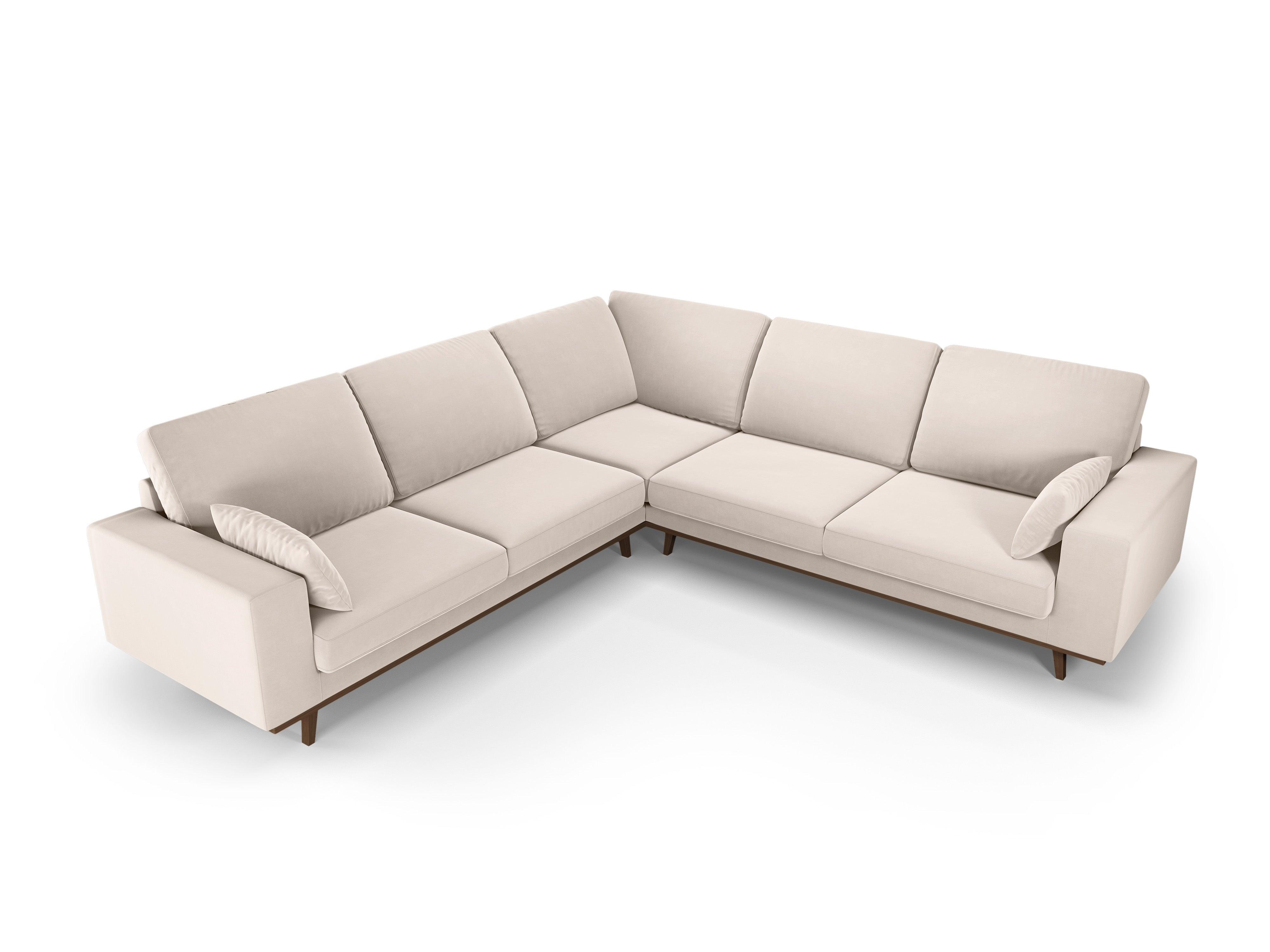 Narożnik aksamitny 5-osobowy symetryczny HEBE beżowy Mazzini Sofas Eye on Design