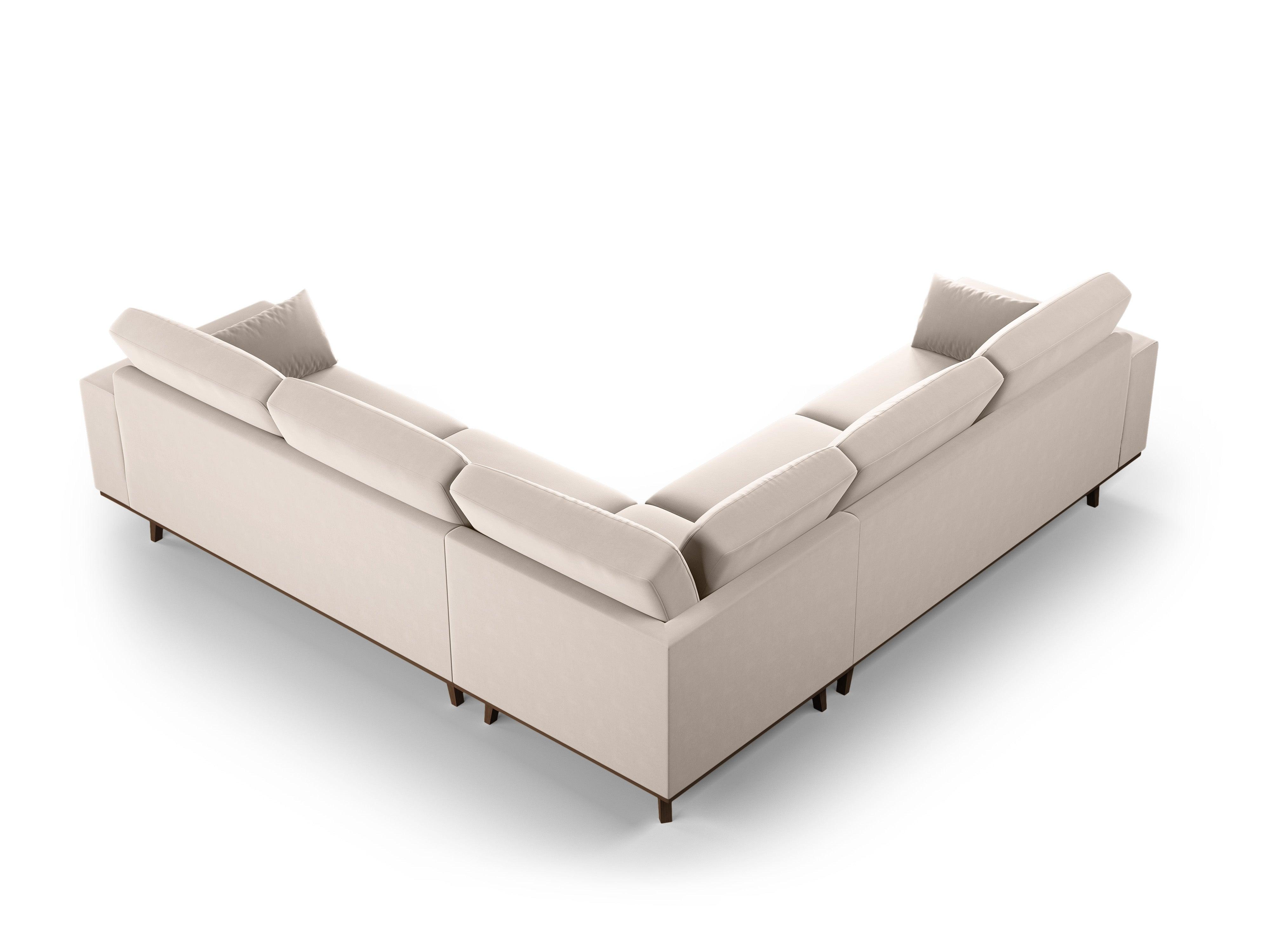 Narożnik aksamitny 5-osobowy symetryczny HEBE beżowy Mazzini Sofas Eye on Design
