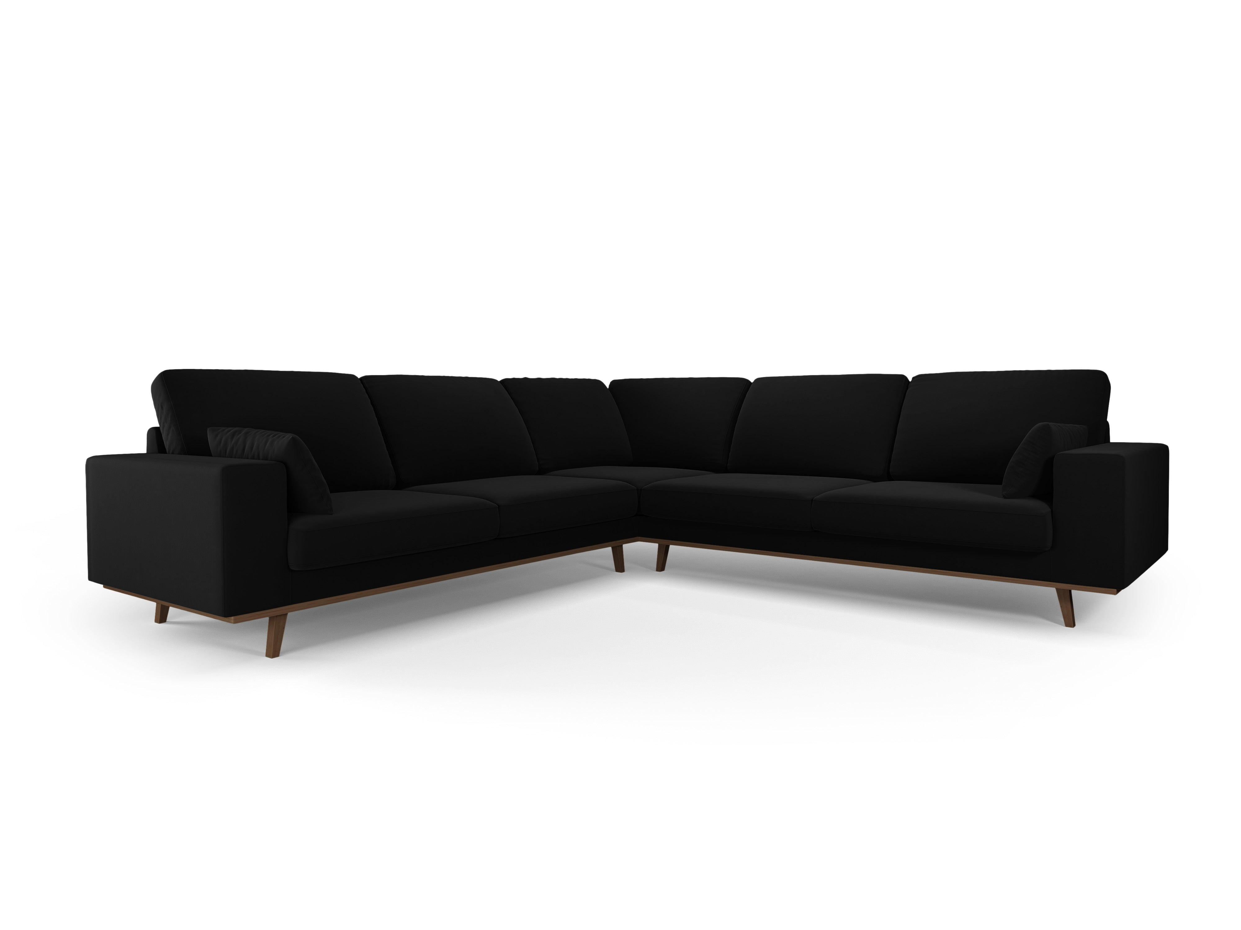 Narożnik aksamitny 5-osobowy symetryczny HEBE czarny Mazzini Sofas Eye on Design