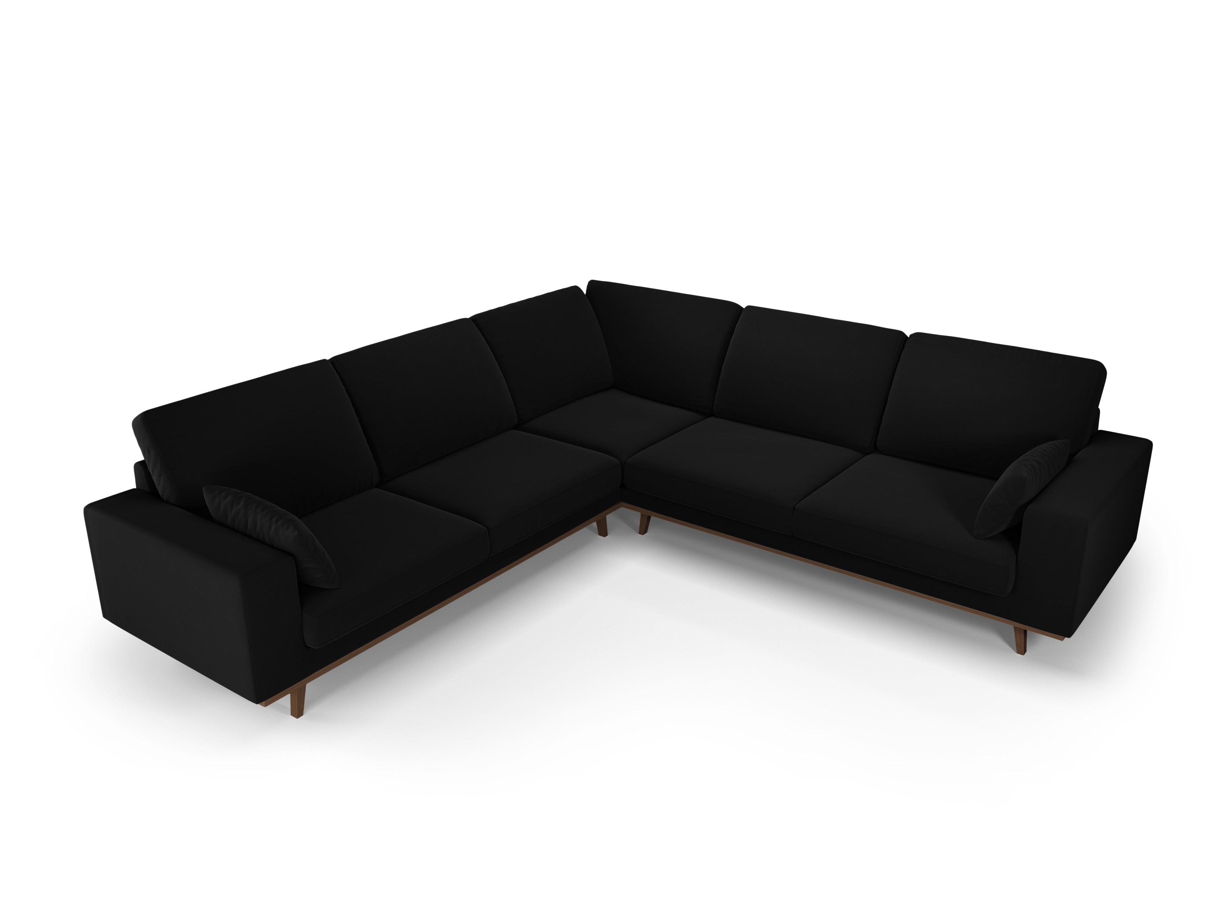 Narożnik aksamitny 5-osobowy symetryczny HEBE czarny Mazzini Sofas Eye on Design
