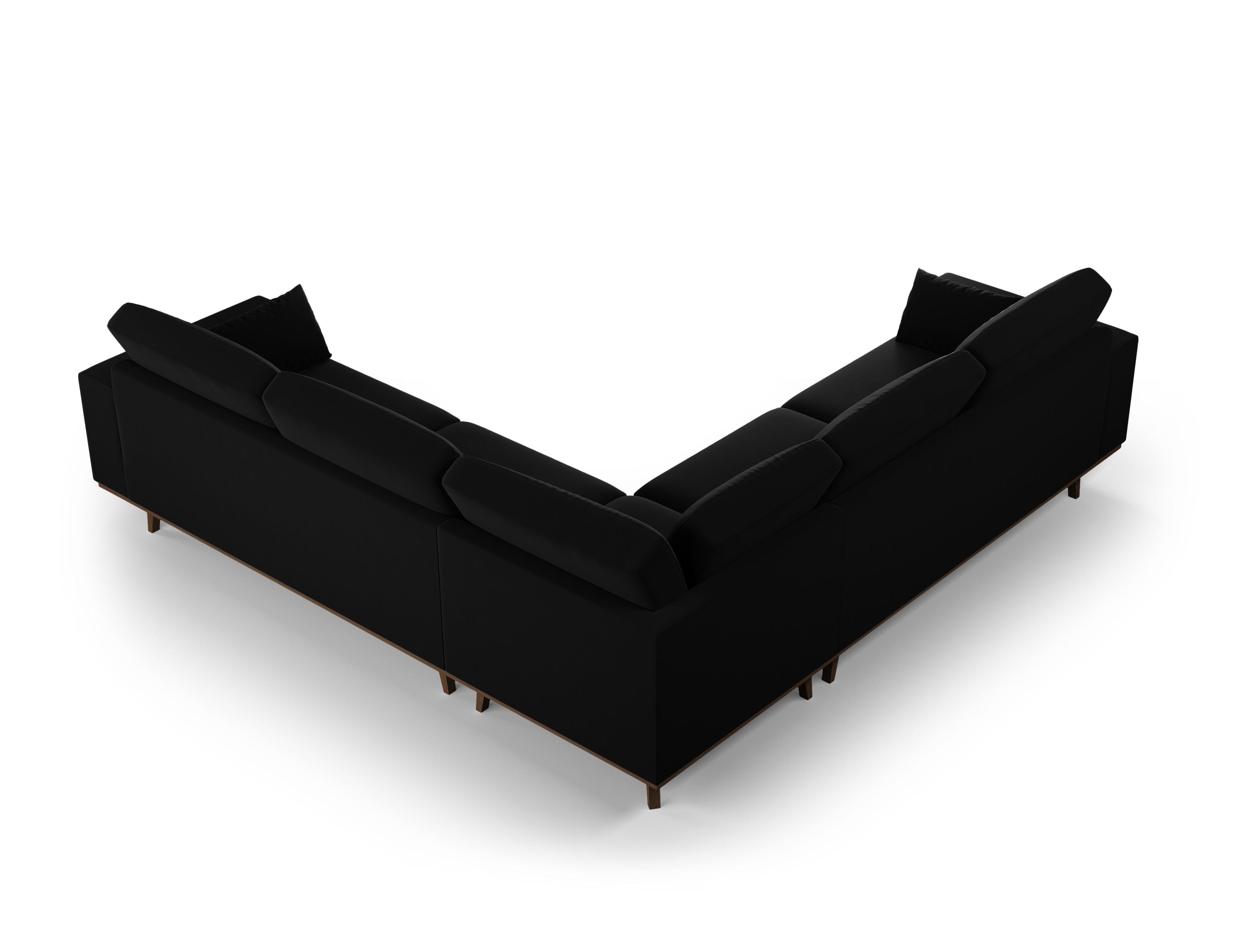 Narożnik aksamitny 5-osobowy symetryczny HEBE czarny Mazzini Sofas Eye on Design