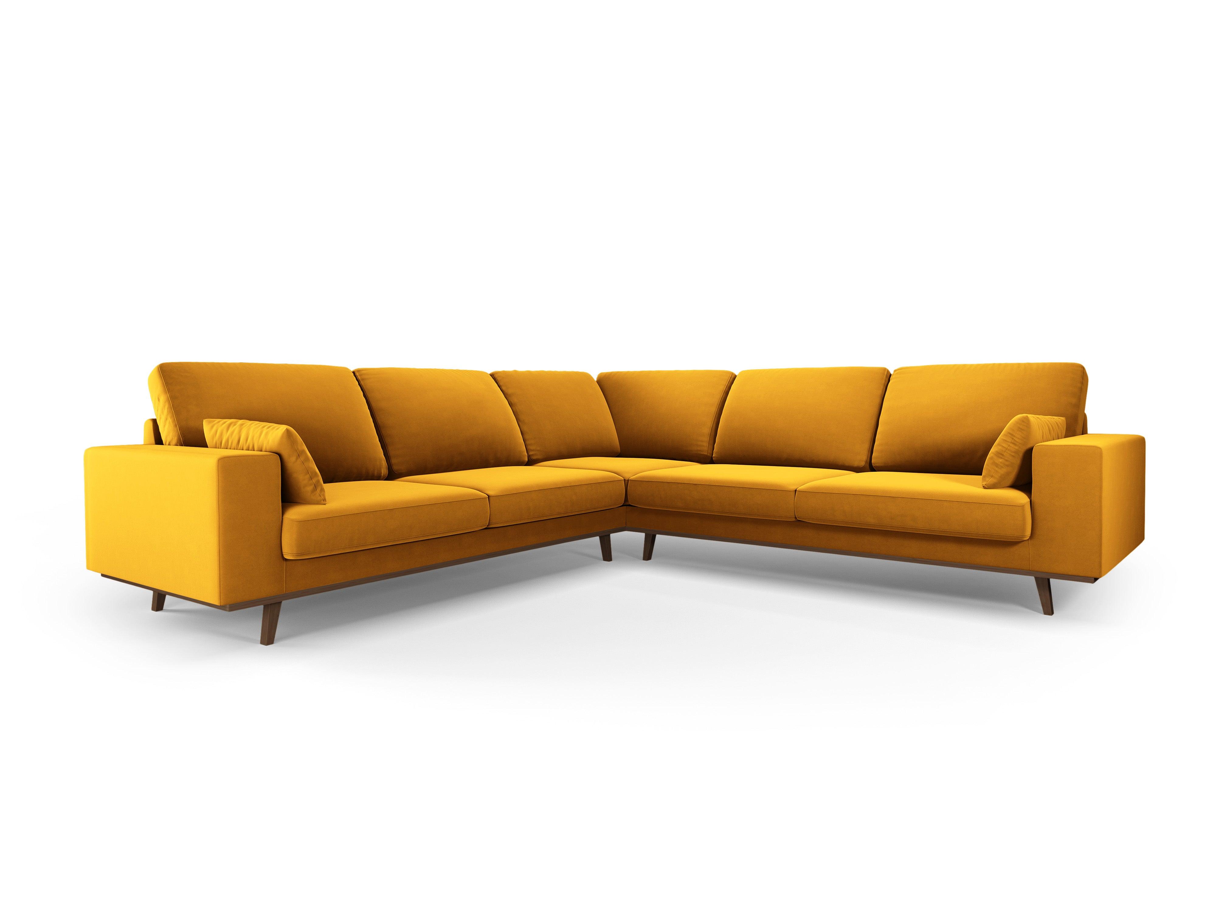 Narożnik aksamitny 5-osobowy symetryczny HEBE żółty Mazzini Sofas Eye on Design