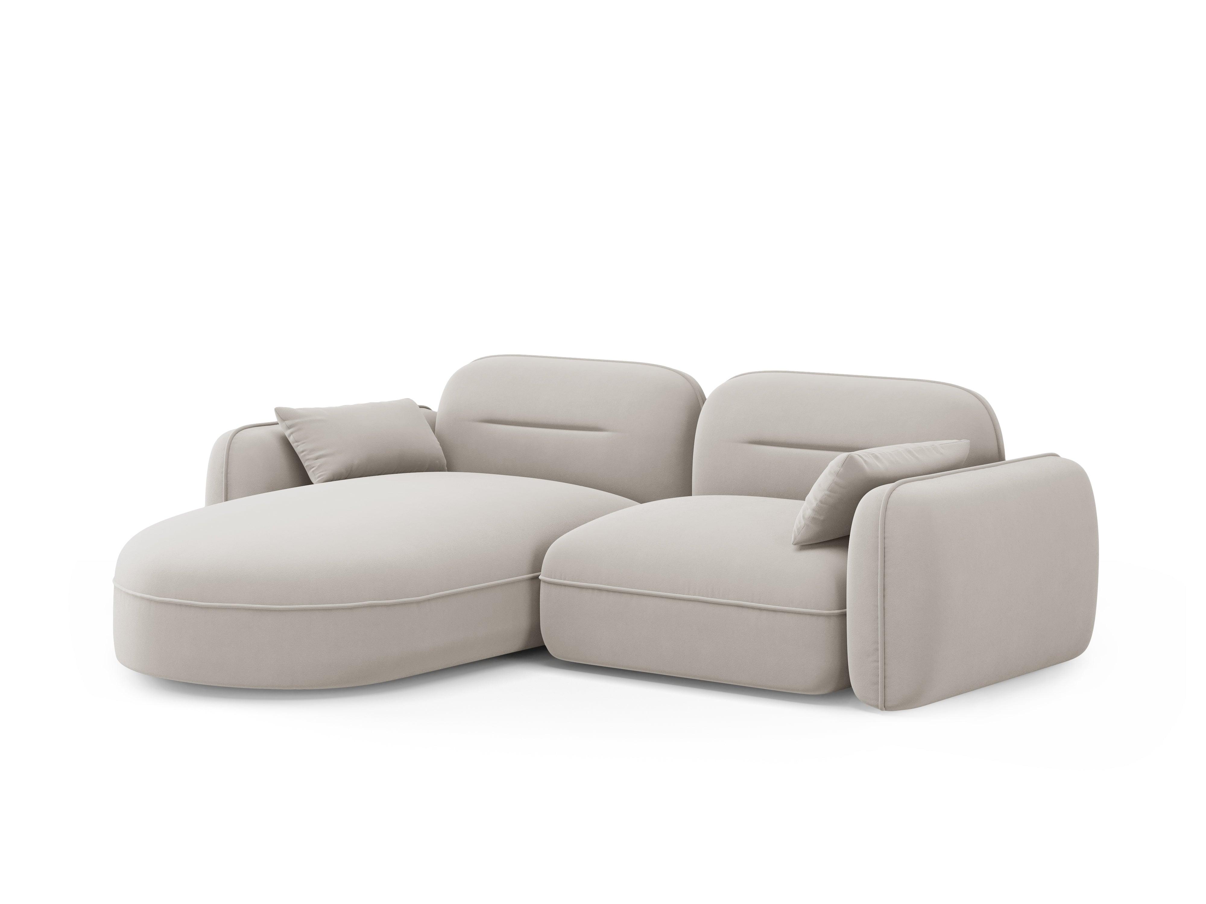 Narożnik modułowy aksamitny lewostronny 3-osobowy SYDNEY kość słoniowa Cosmopolitan Design Eye on Design