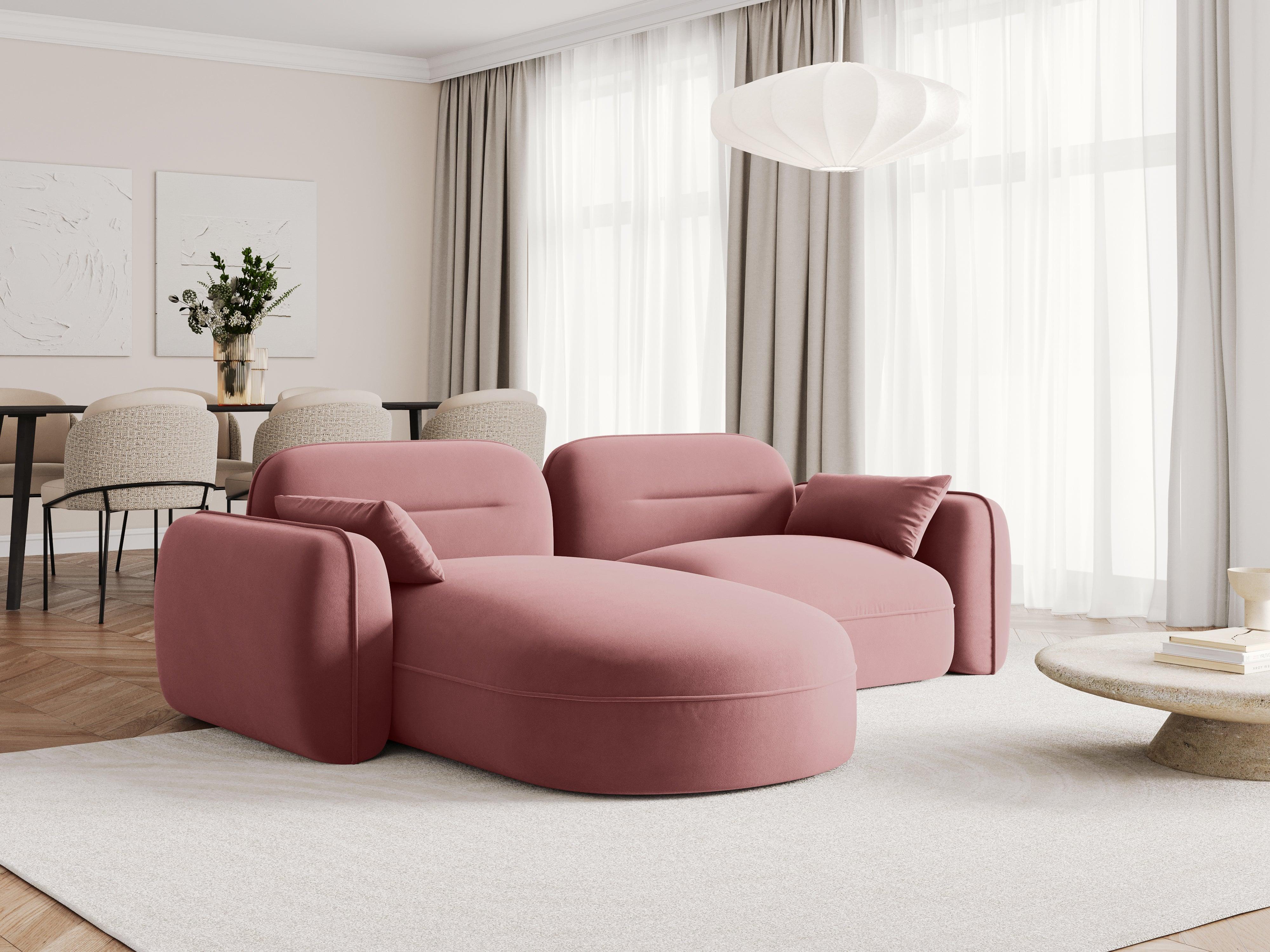 Narożnik modułowy aksamitny lewostronny 3-osobowy SYDNEY łososiowy Cosmopolitan Design Eye on Design