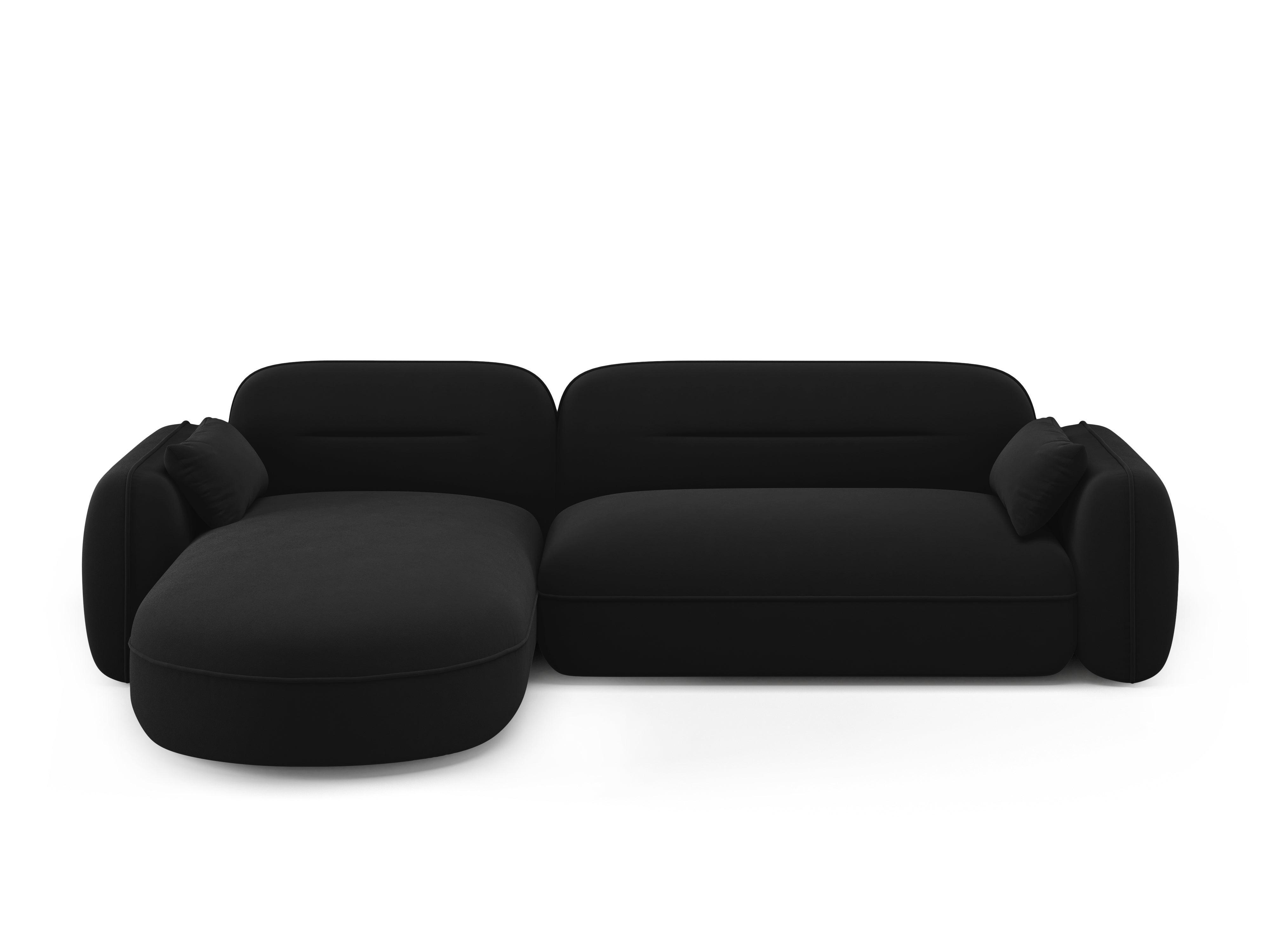 Narożnik modułowy aksamitny lewostronny 3,5-osobowy SYDNEY czarny Cosmopolitan Design Eye on Design