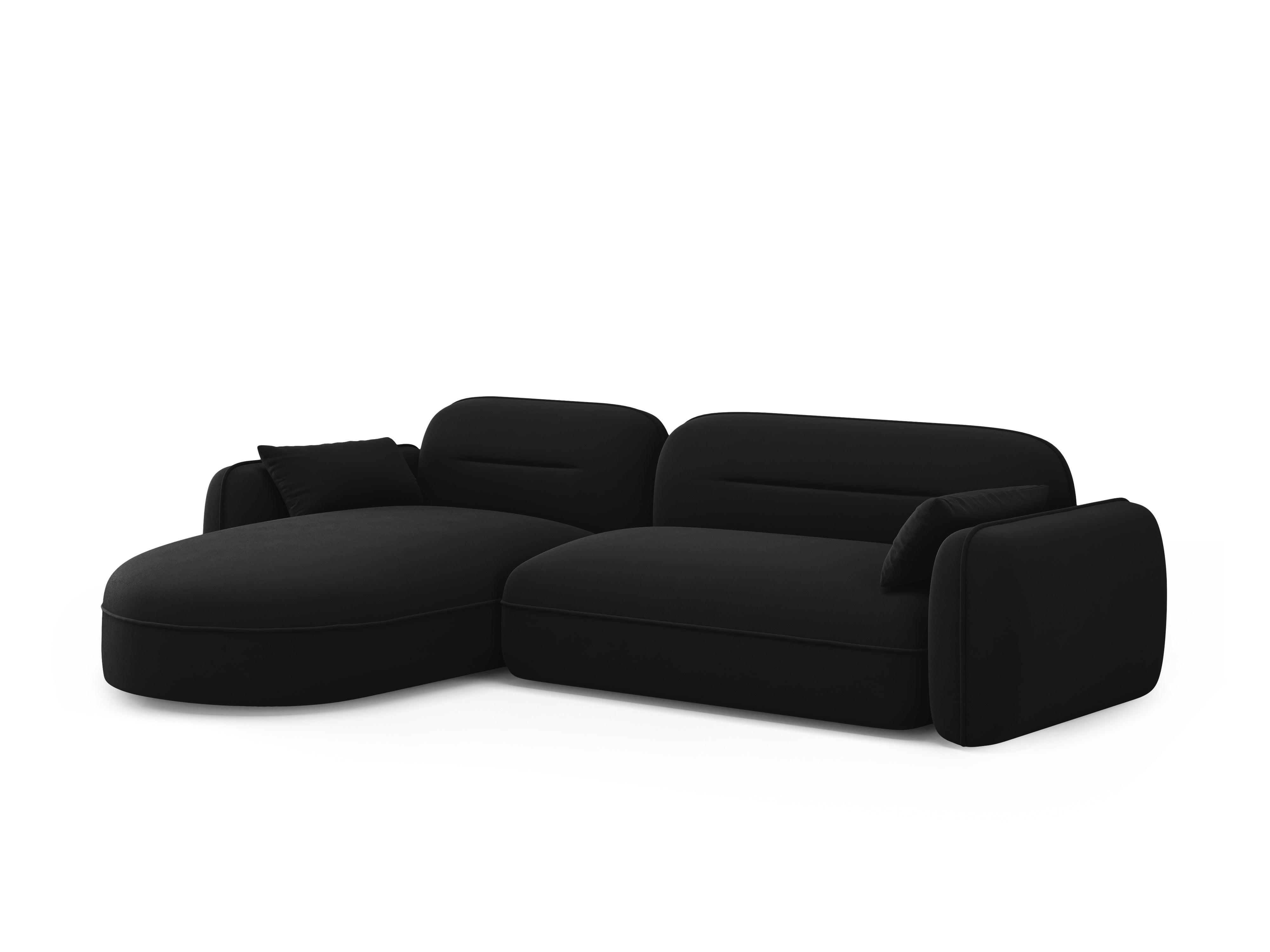 Narożnik modułowy aksamitny lewostronny 3,5-osobowy SYDNEY czarny Cosmopolitan Design Eye on Design