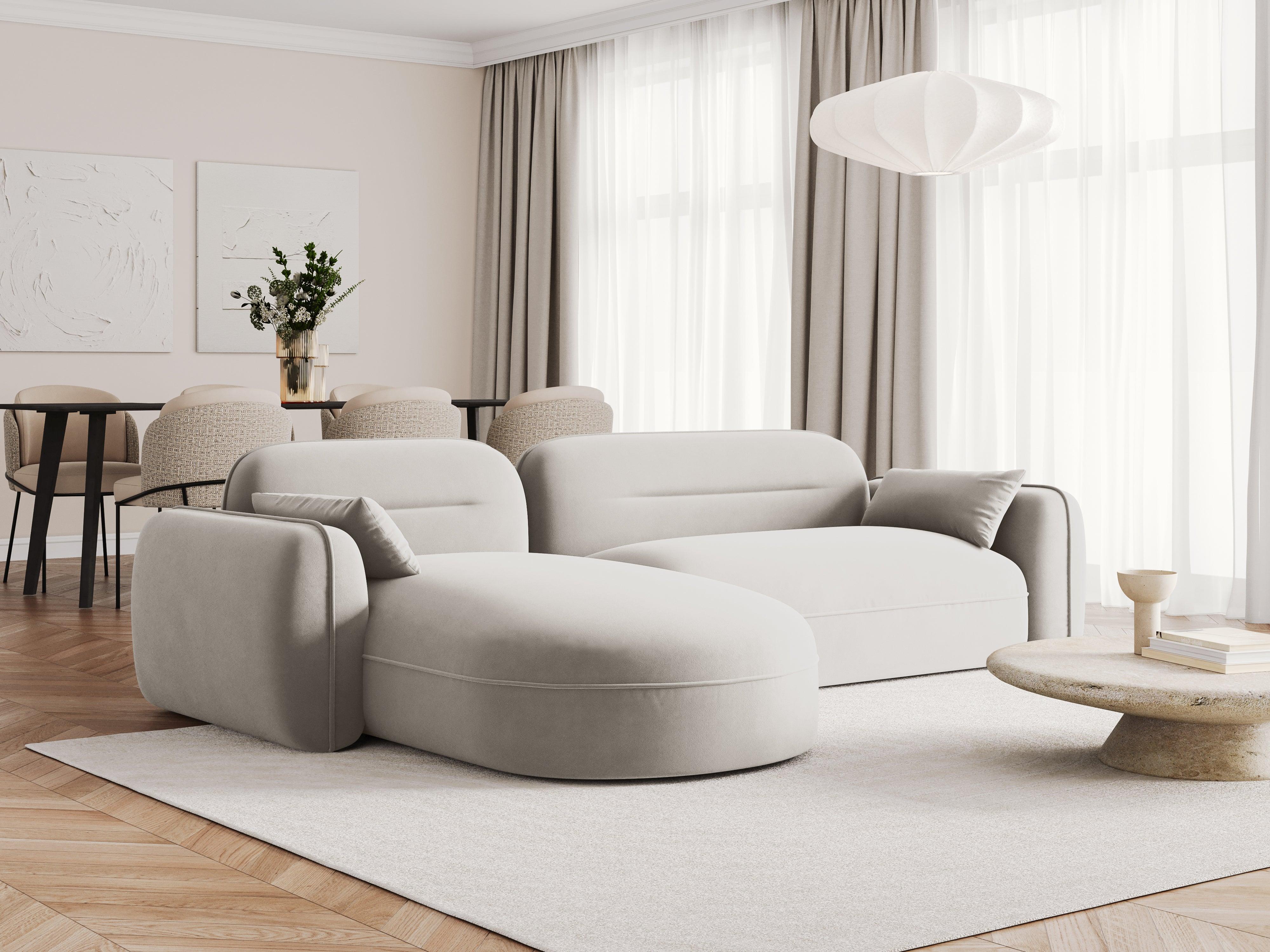 Narożnik modułowy aksamitny lewostronny 3,5-osobowy SYDNEY kość słoniowa Cosmopolitan Design Eye on Design