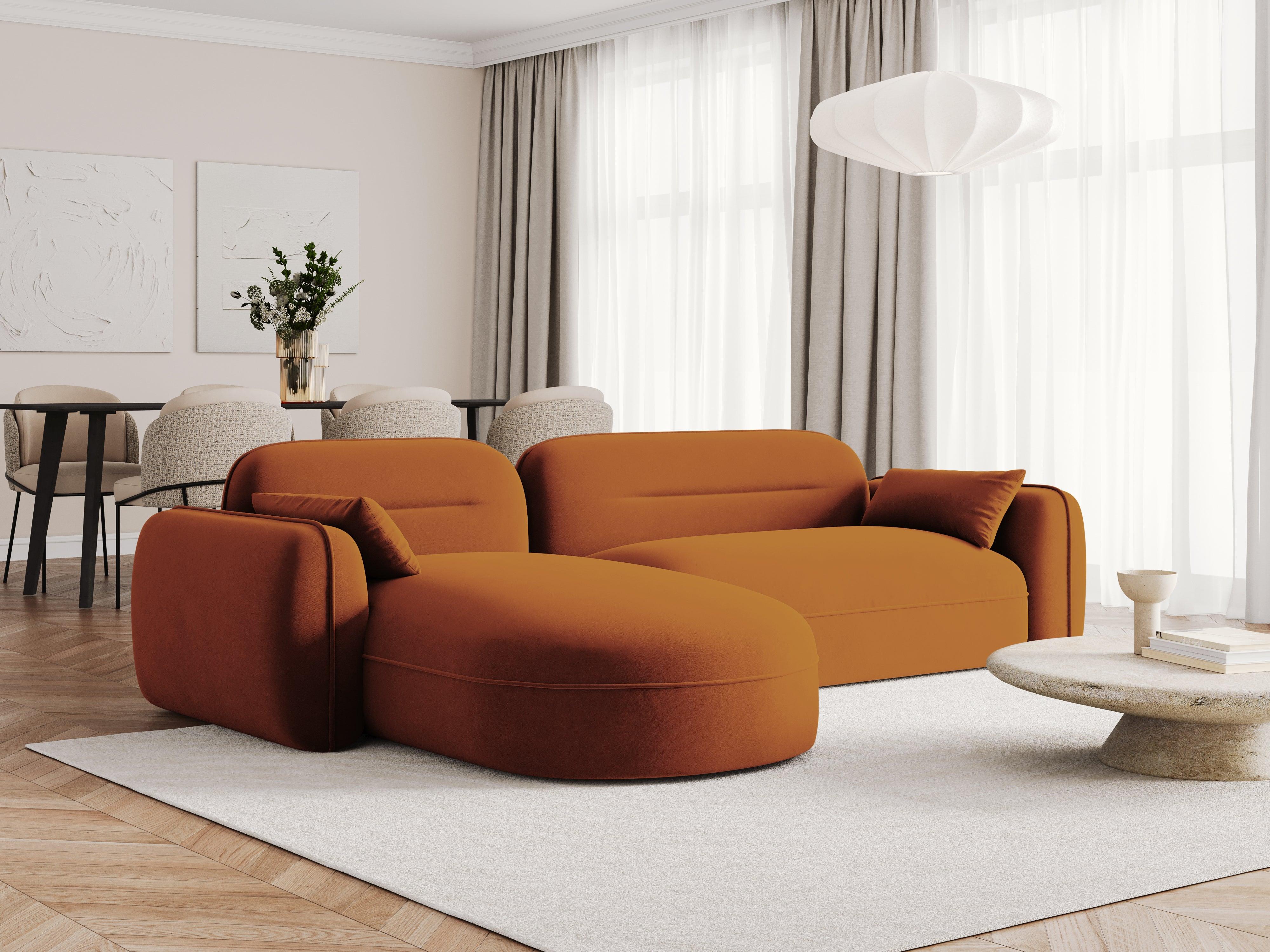 Narożnik modułowy aksamitny lewostronny 3,5-osobowy SYDNEY terracotta Cosmopolitan Design Eye on Design