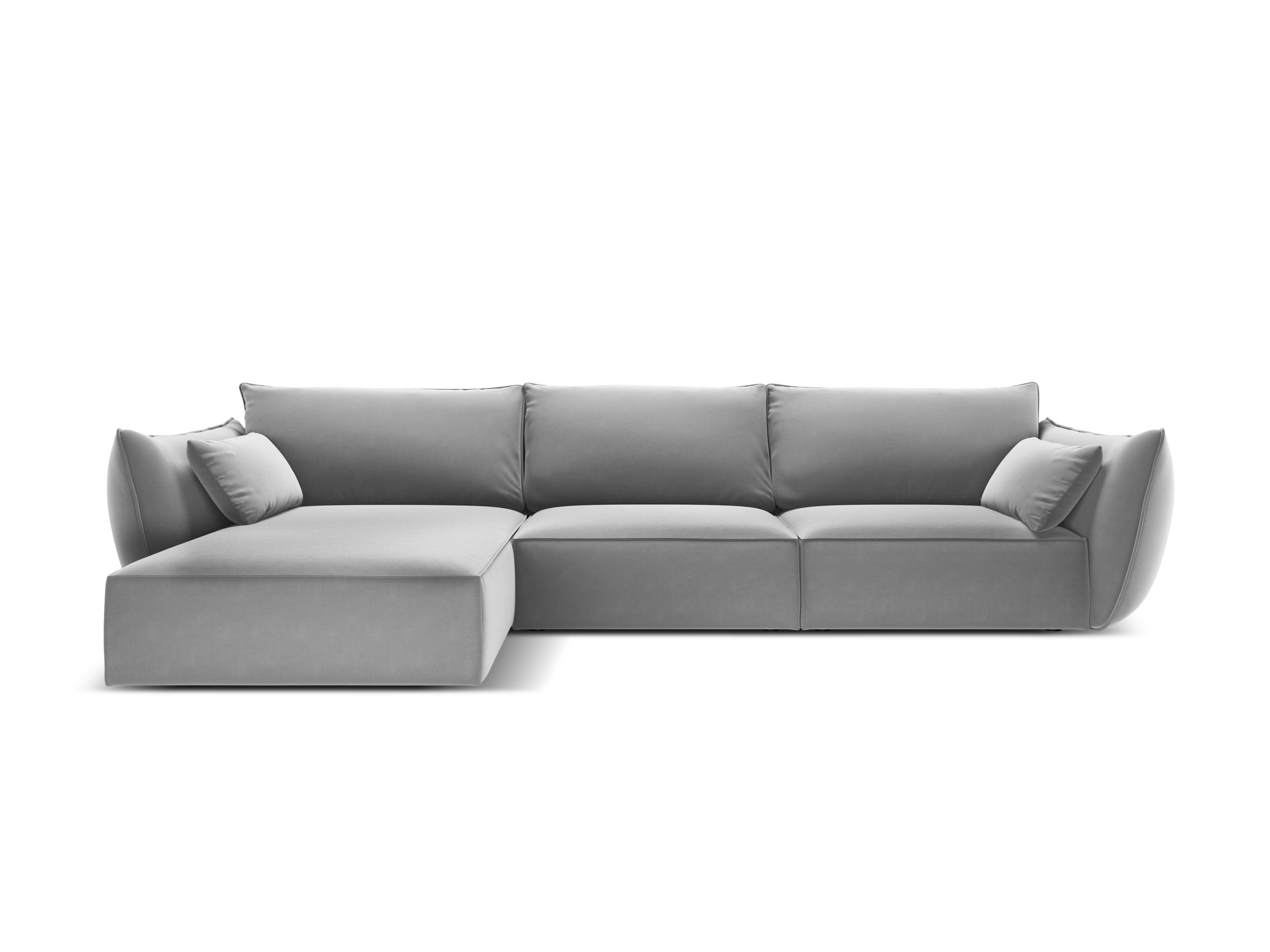 Narożnik aksamitny lewostronny 4-osobowy VANDA szary Mazzini Sofas Eye on Design