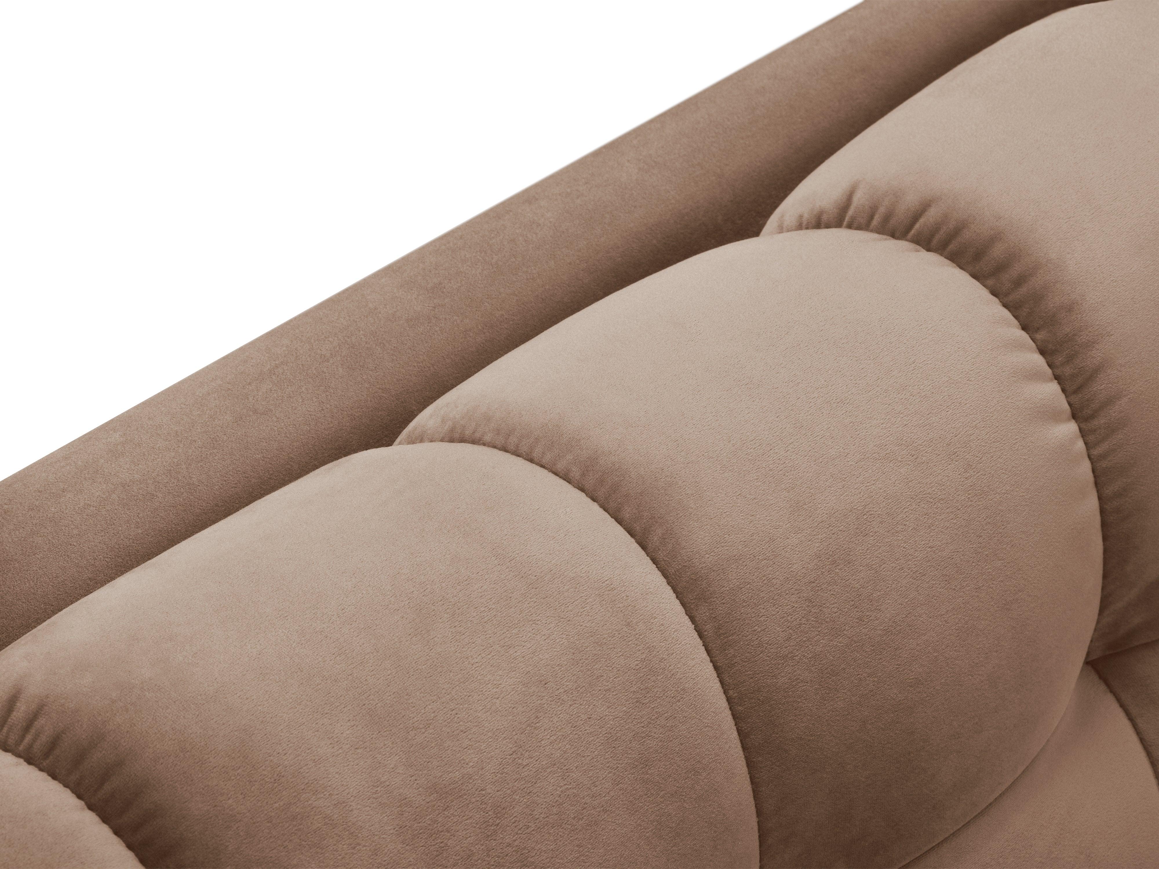 Narożnik aksamitny lewostronny BALI beżowy z czarną podstawą Cosmopolitan Design Eye on Design