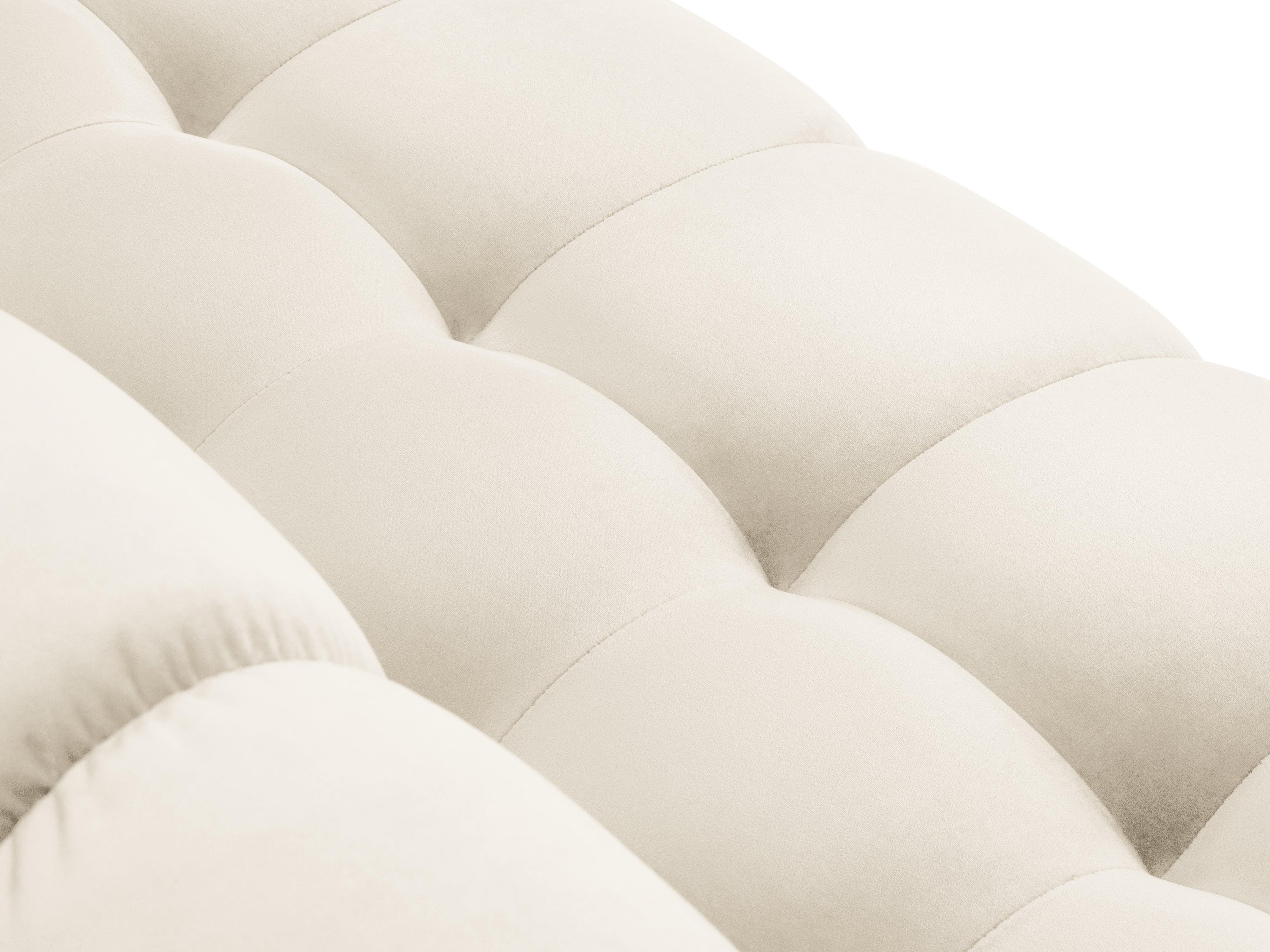 Narożnik aksamitny lewostronny BALI jasnobeżowy z czarną podstawą Cosmopolitan Design Eye on Design