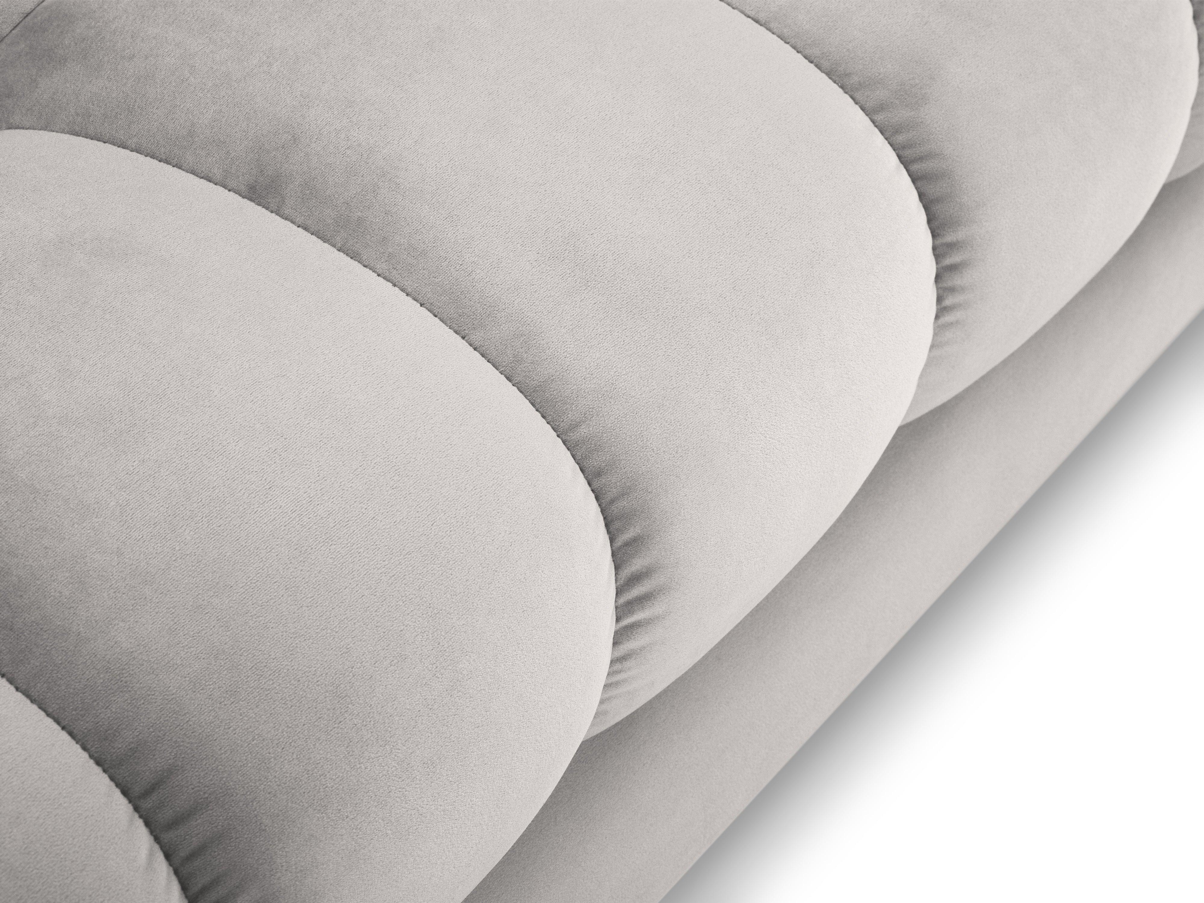 Narożnik aksamitny lewostronny BALI srebrny ze złotą podstawą Cosmopolitan Design Eye on Design