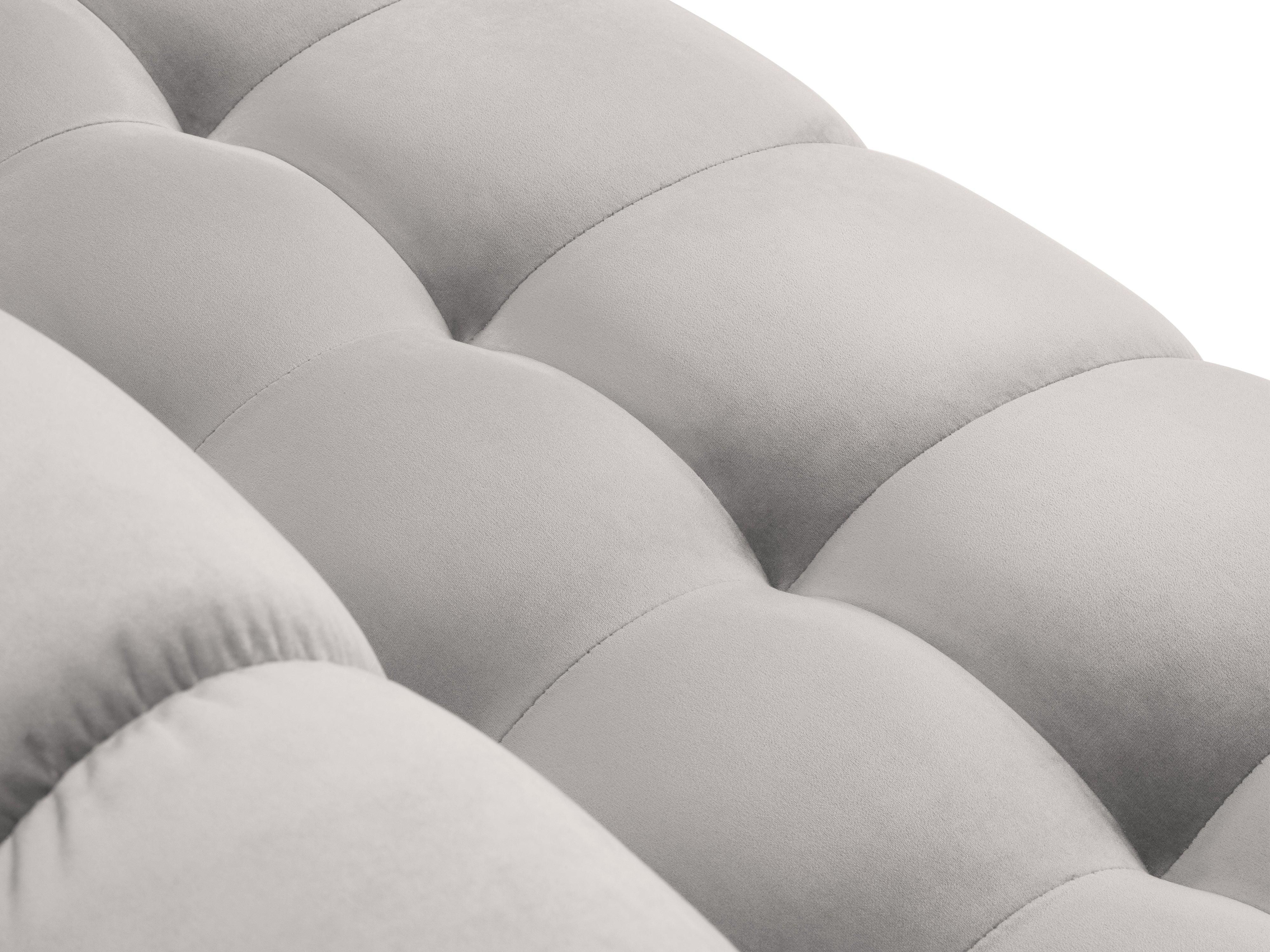 Narożnik aksamitny lewostronny BALI srebrny ze złotą podstawą Cosmopolitan Design Eye on Design