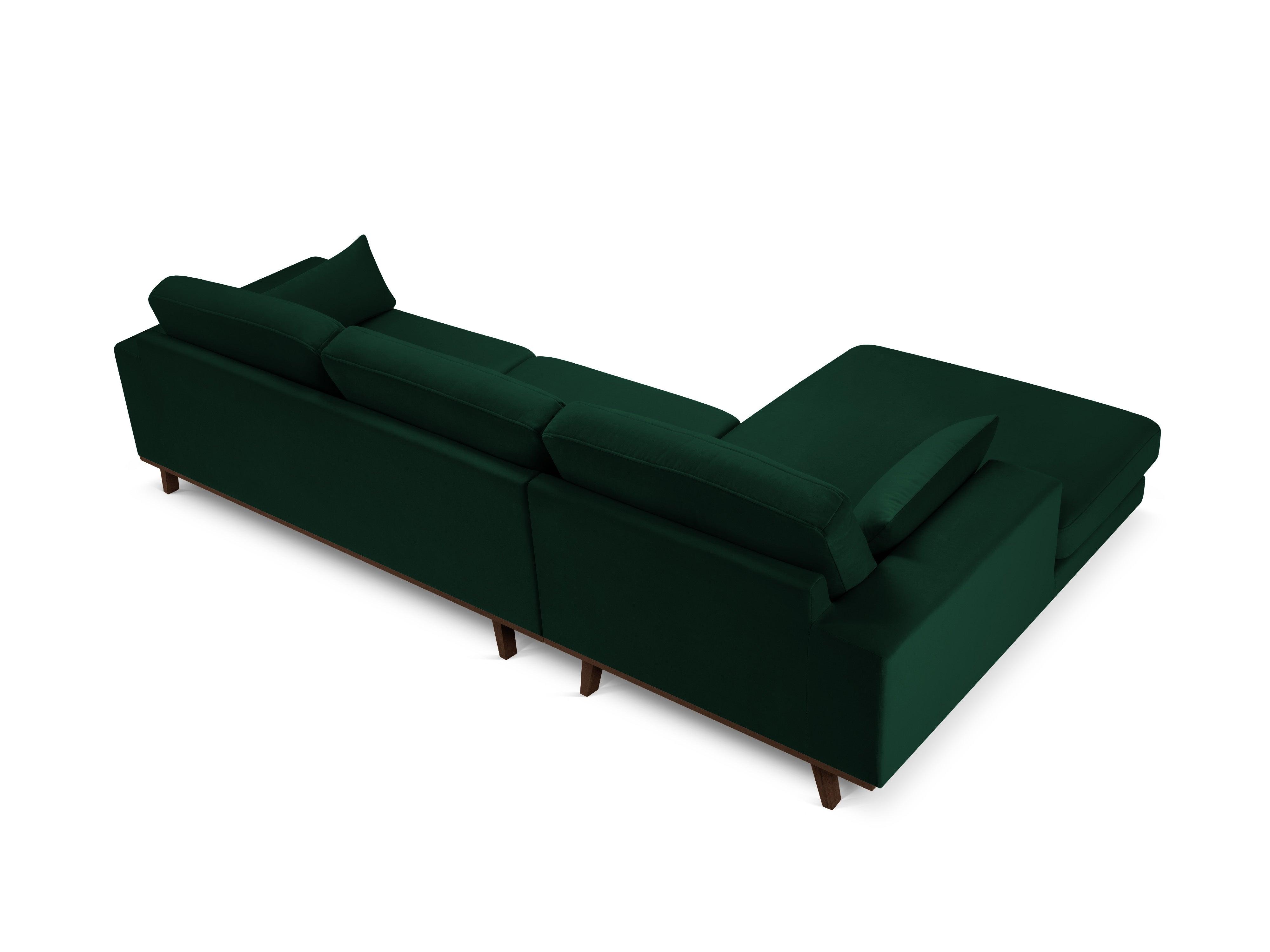 Narożnik aksamitny lewostronny HEBE butelkowa zieleń Mazzini Sofas Eye on Design