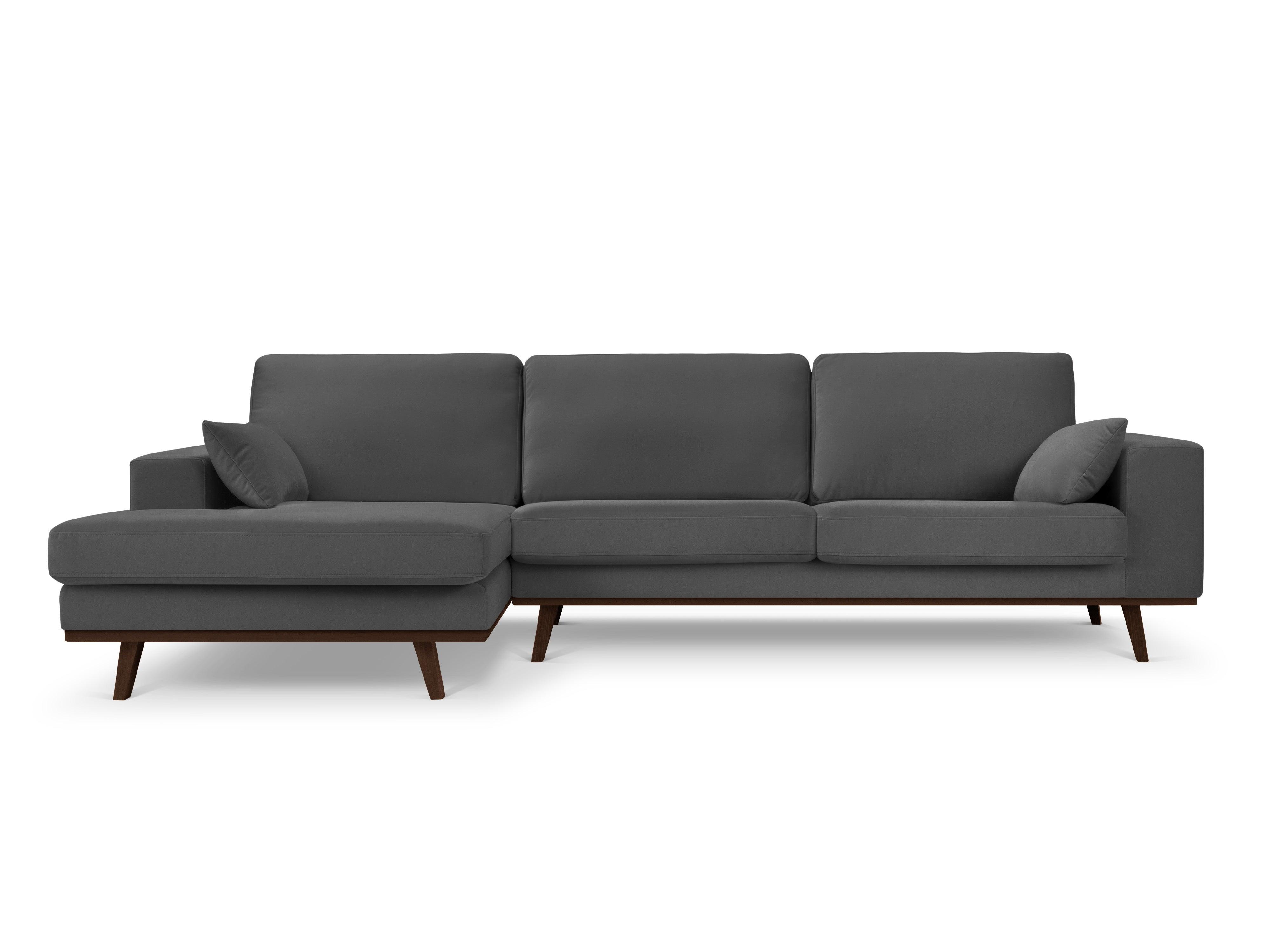 Narożnik aksamitny lewostronny HEBE ciemnoszary Mazzini Sofas Eye on Design