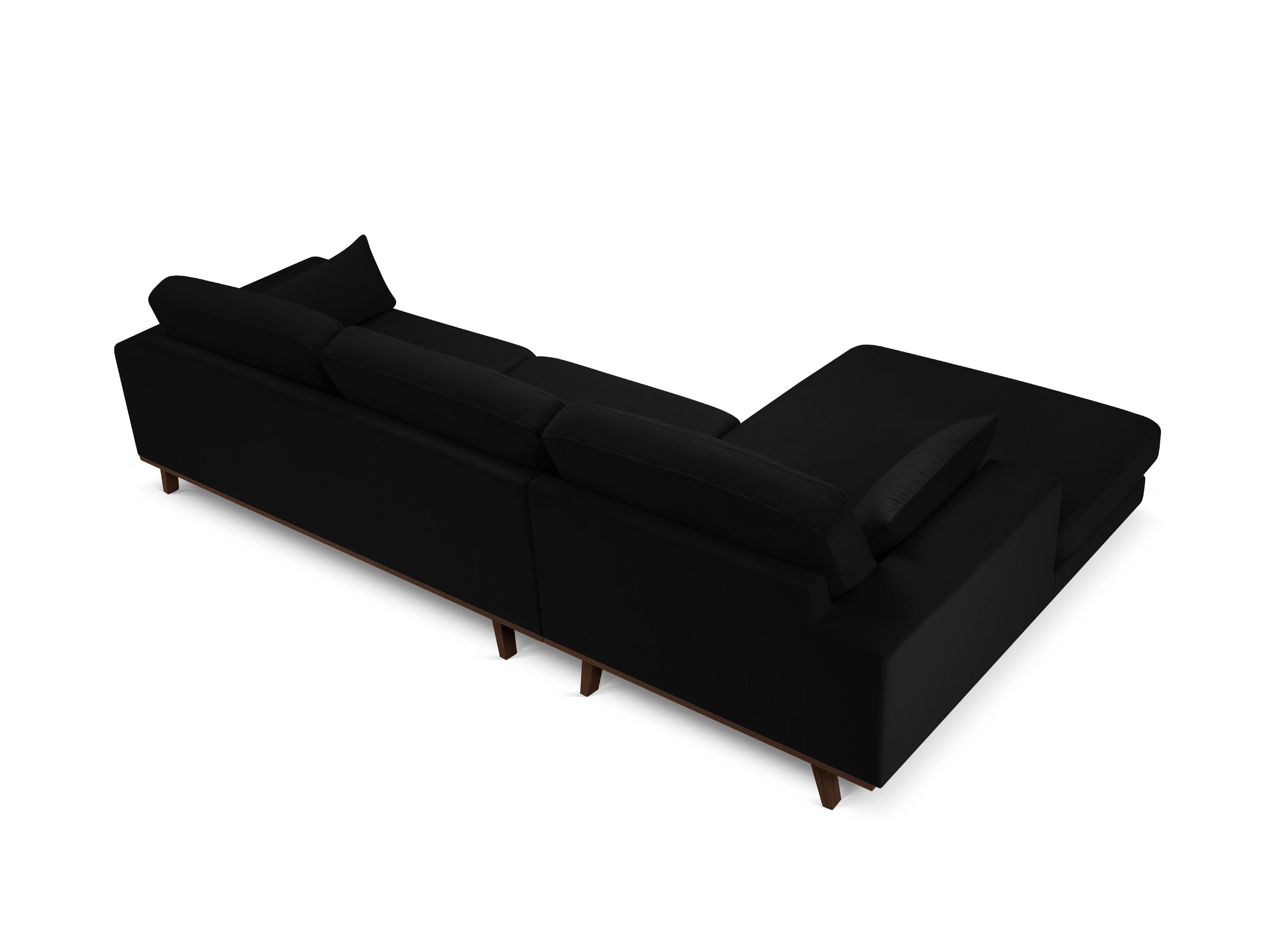 Narożnik aksamitny lewostronny HEBE czarny Mazzini Sofas Eye on Design