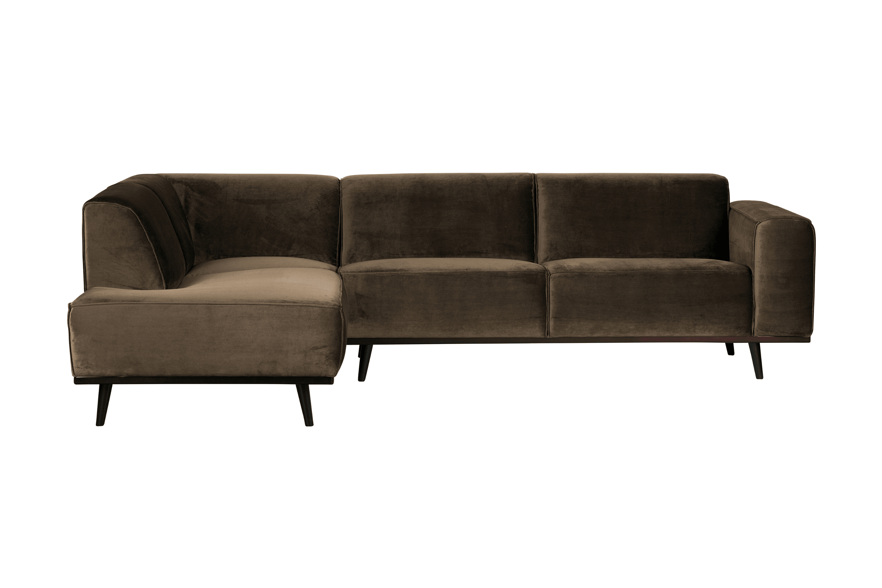 Narożnik aksamitny lewostronny STATEMENT ciemnobrązowy Be Pure Eye on Design