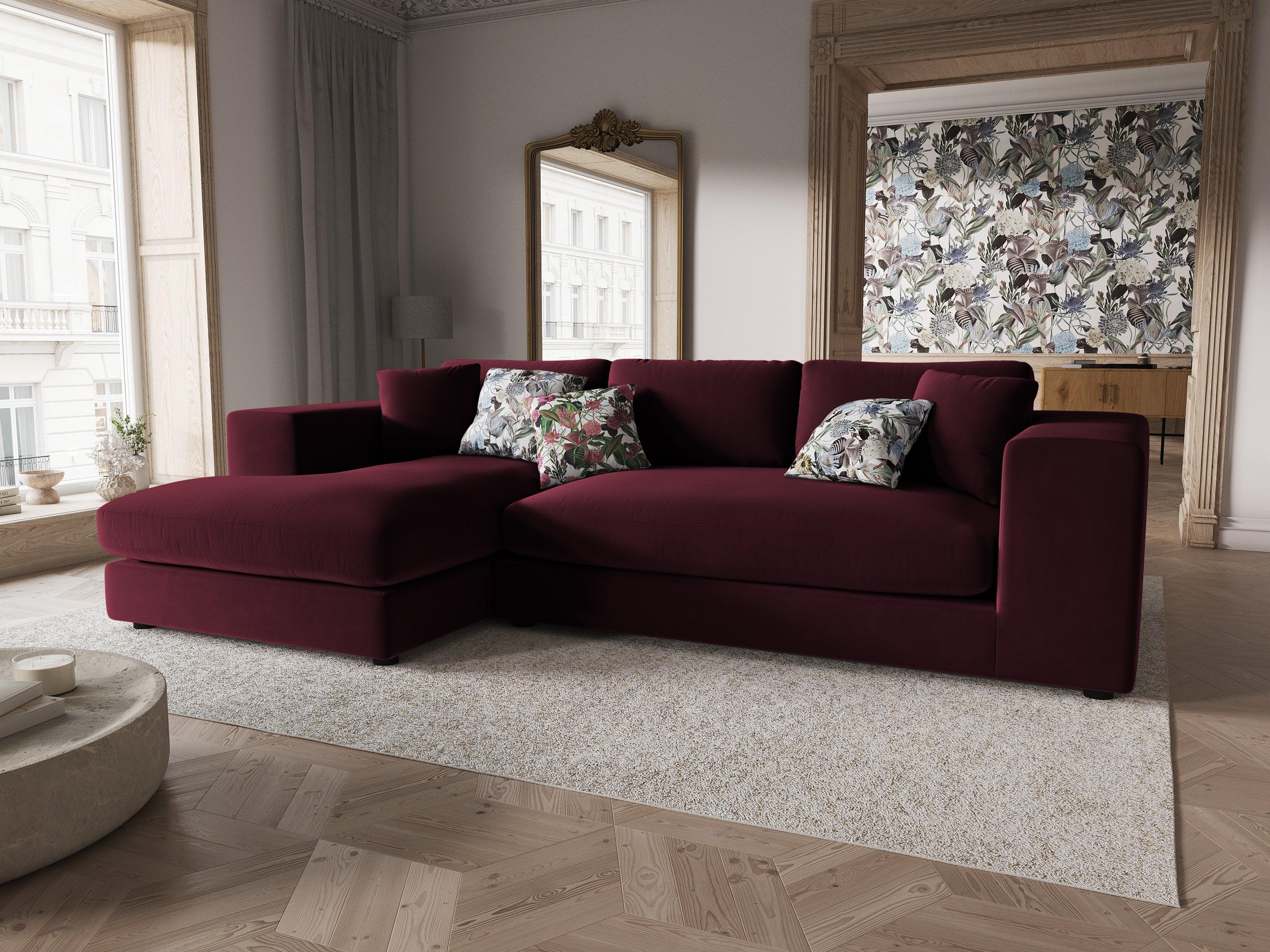 Narożnik aksamitny lewostronny TENDANCE burgundowy CXL by Christian Lacroix Eye on Design