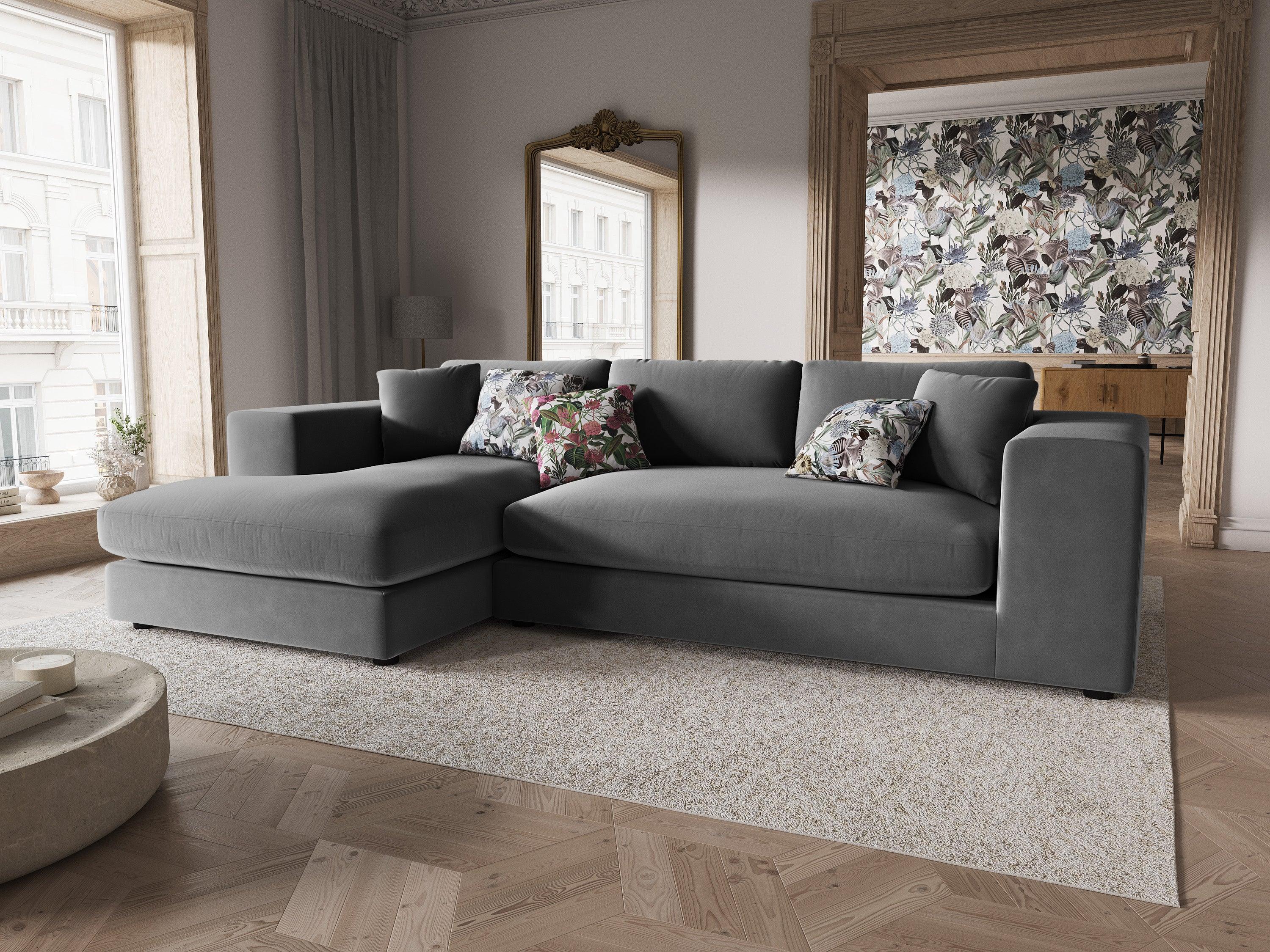 Narożnik aksamitny lewostronny TENDANCE szary CXL by Christian Lacroix Eye on Design