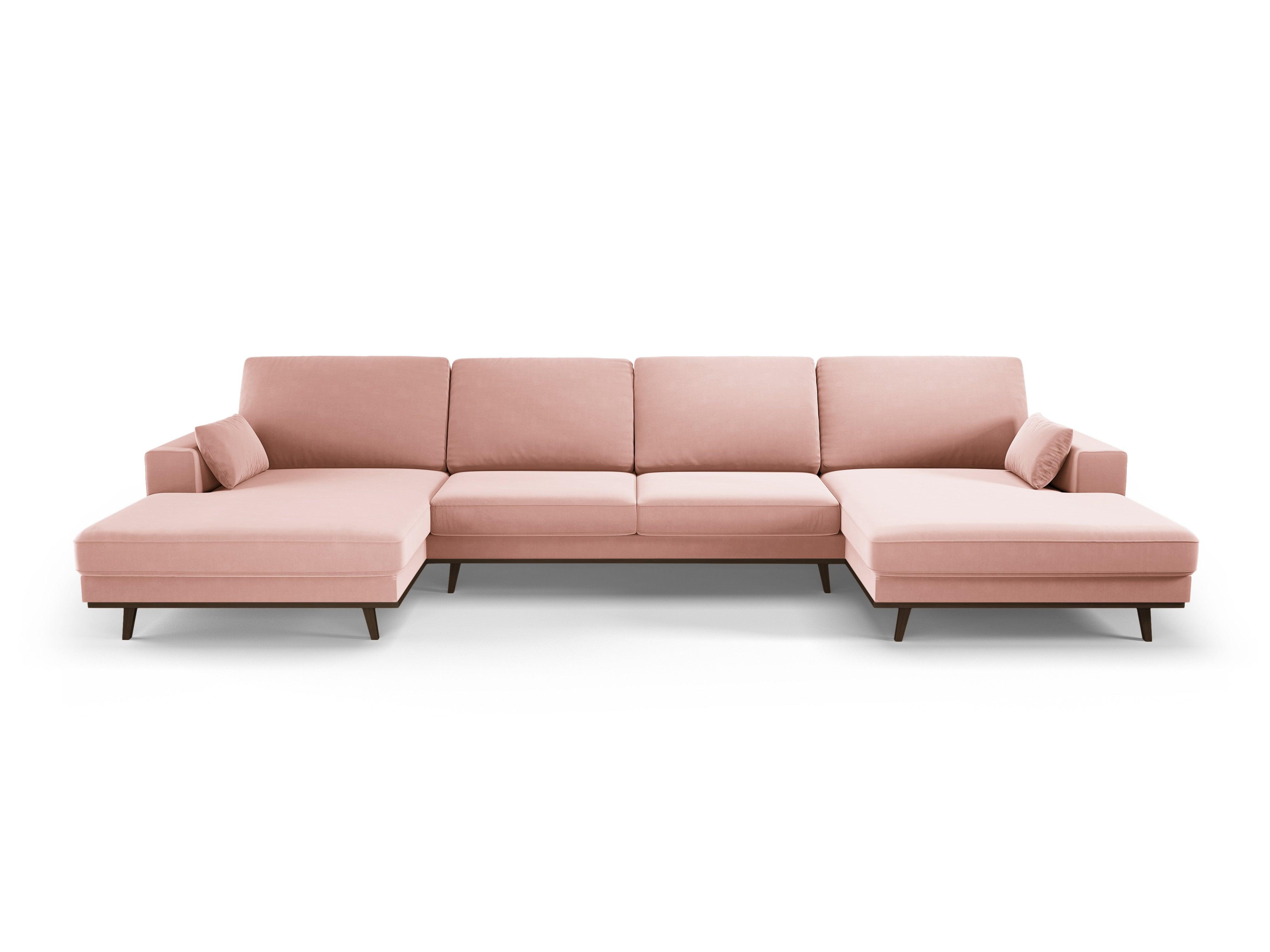 Narożnik aksamitny panoramiczny HEBE różowy Mazzini Sofas Eye on Design