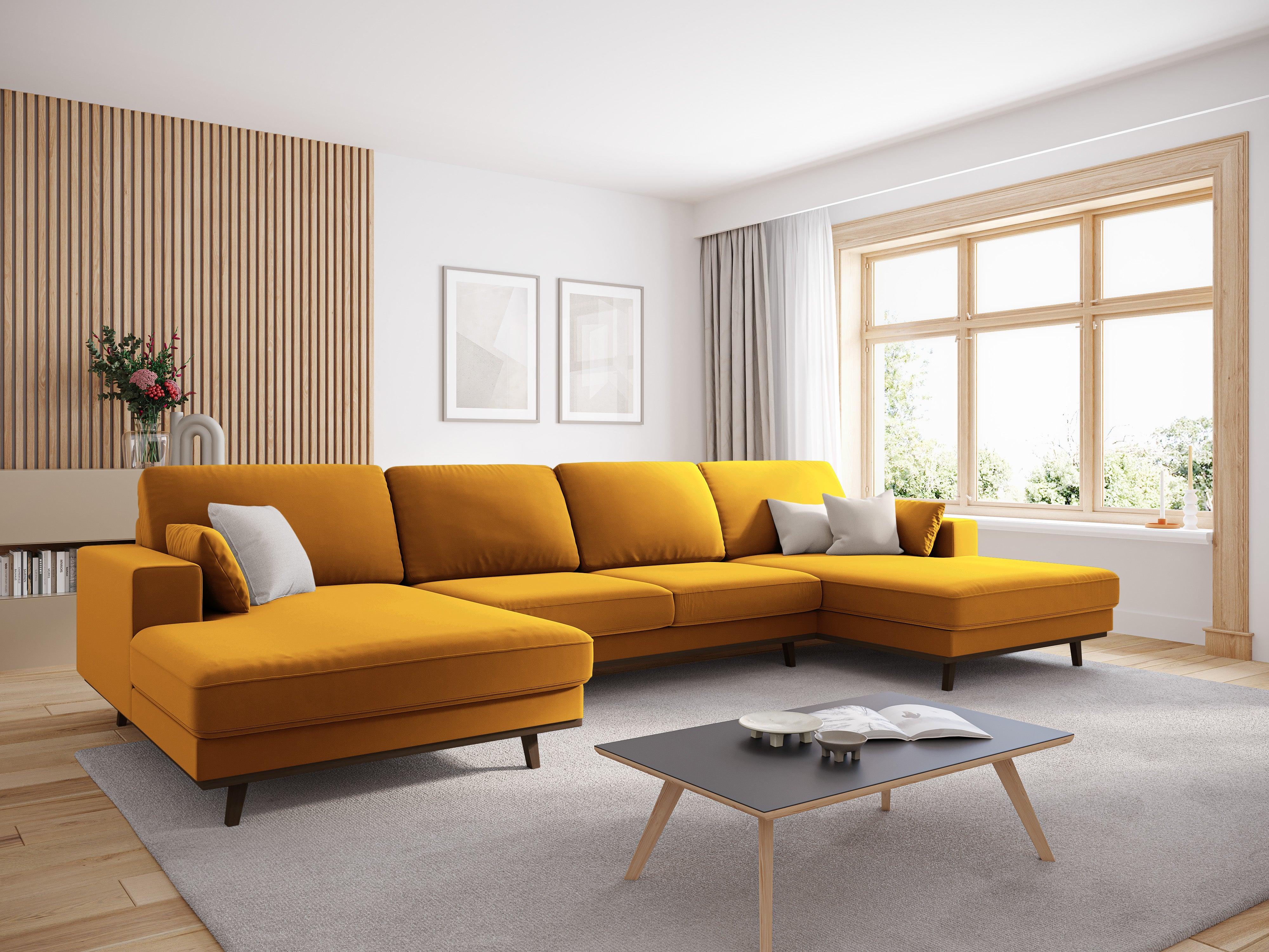 Narożnik aksamitny panoramiczny HEBE żółty Mazzini Sofas Eye on Design