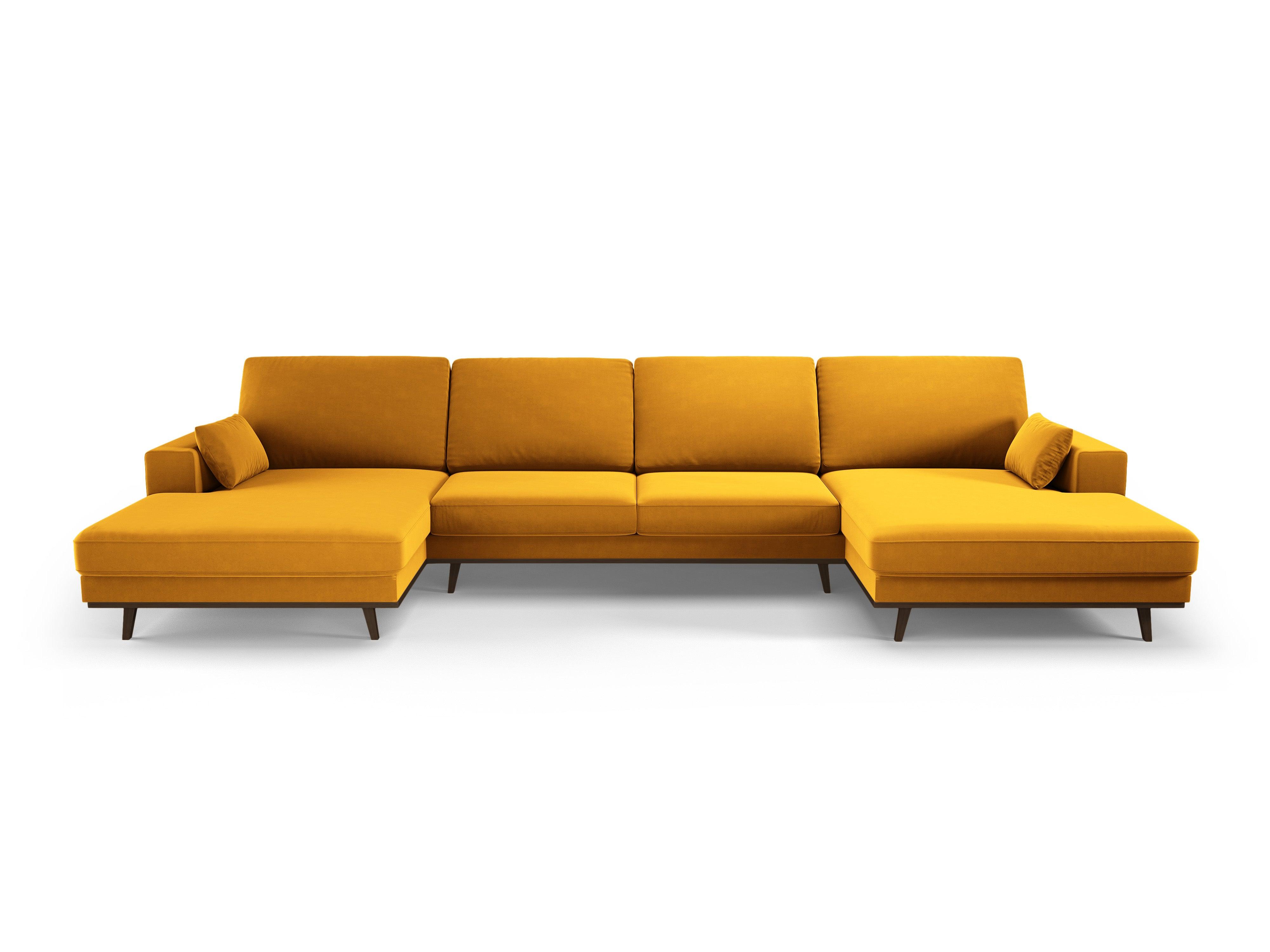 Narożnik aksamitny panoramiczny HEBE żółty Mazzini Sofas Eye on Design