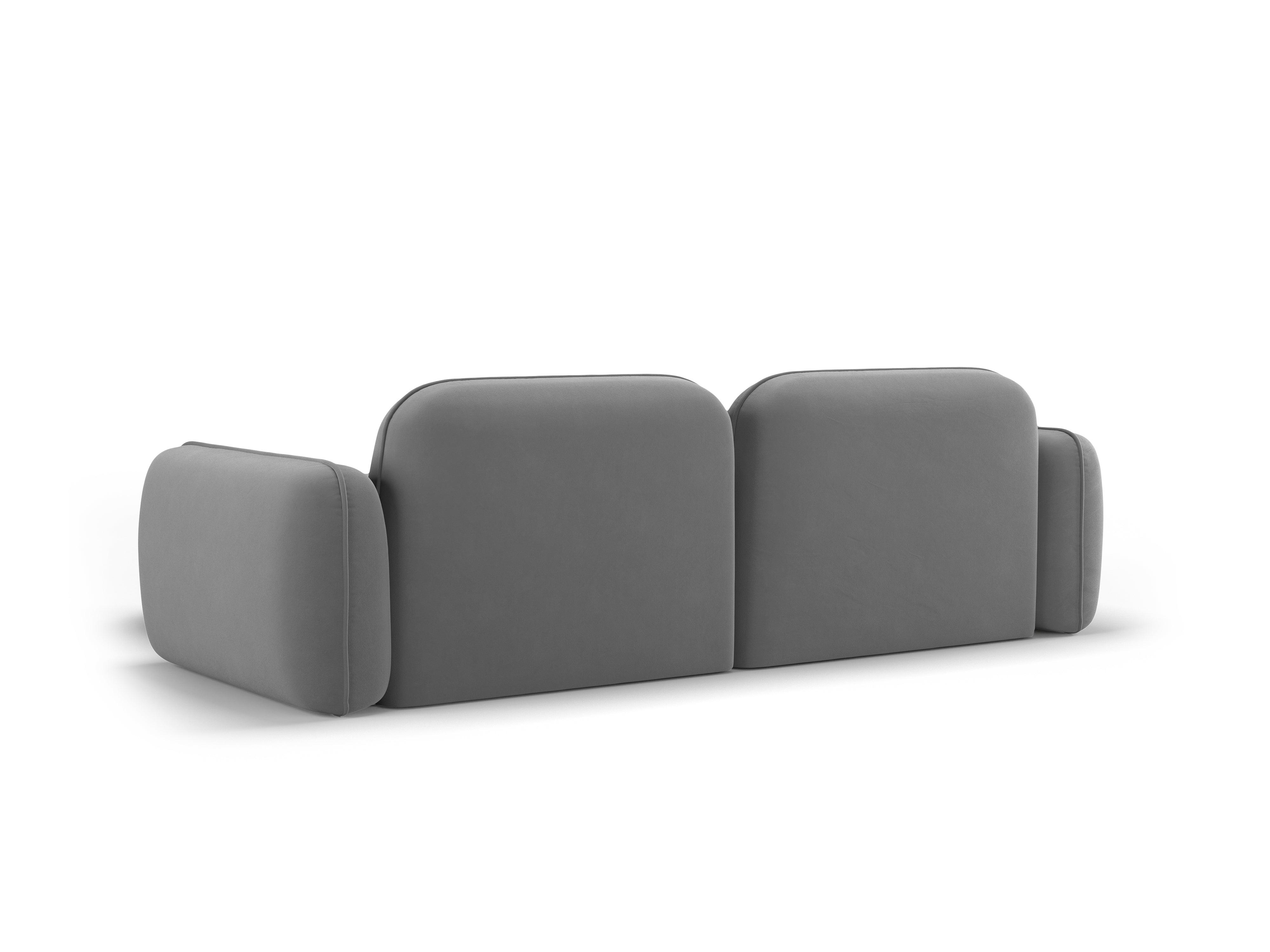 Narożnik modułowy aksamitny prawostronny 3-osobowy SYDNEY jasnoszary Cosmopolitan Design Eye on Design
