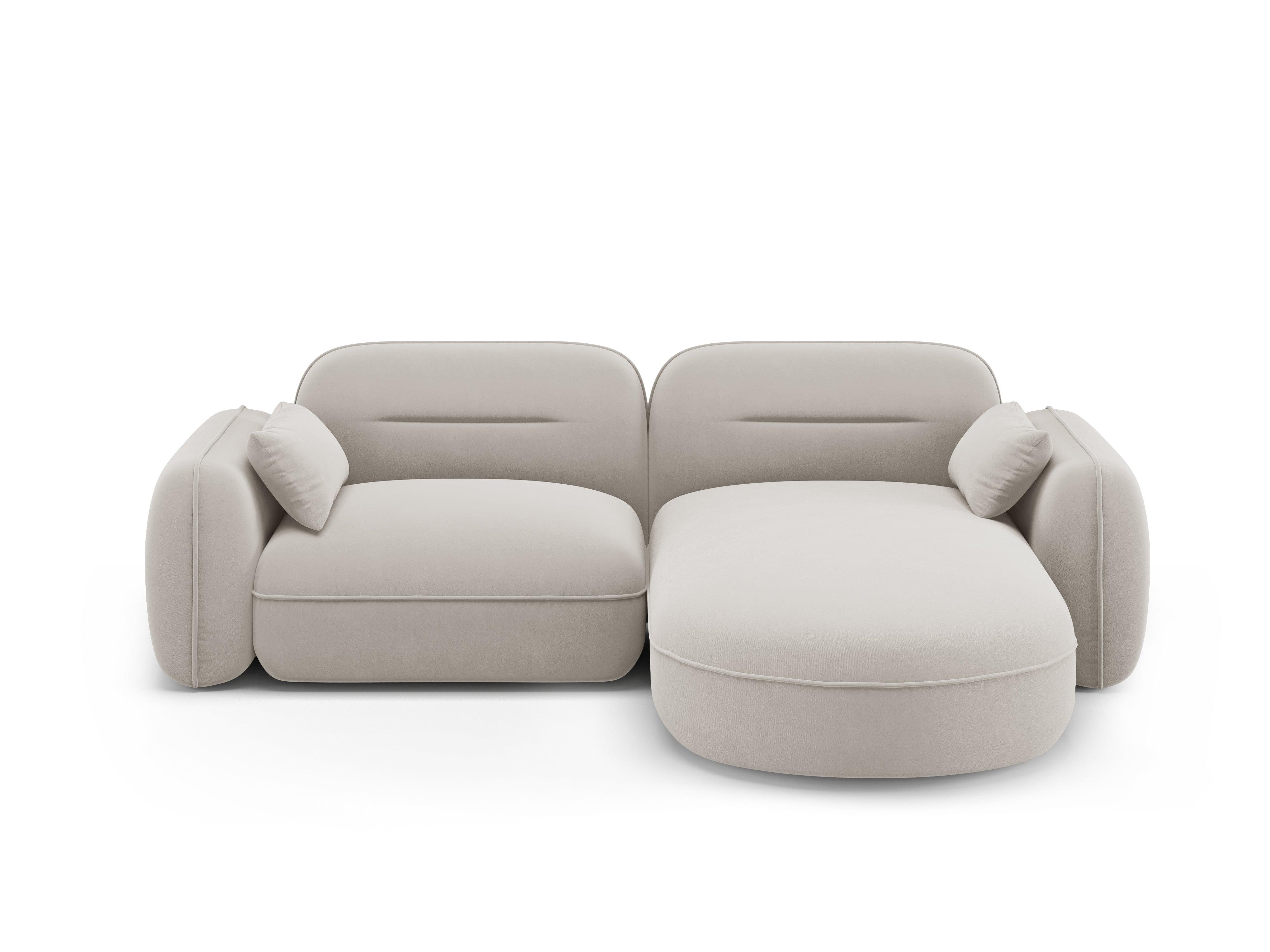 Narożnik modułowy aksamitny prawostronny 3-osobowy SYDNEY kość słoniowa Cosmopolitan Design Eye on Design