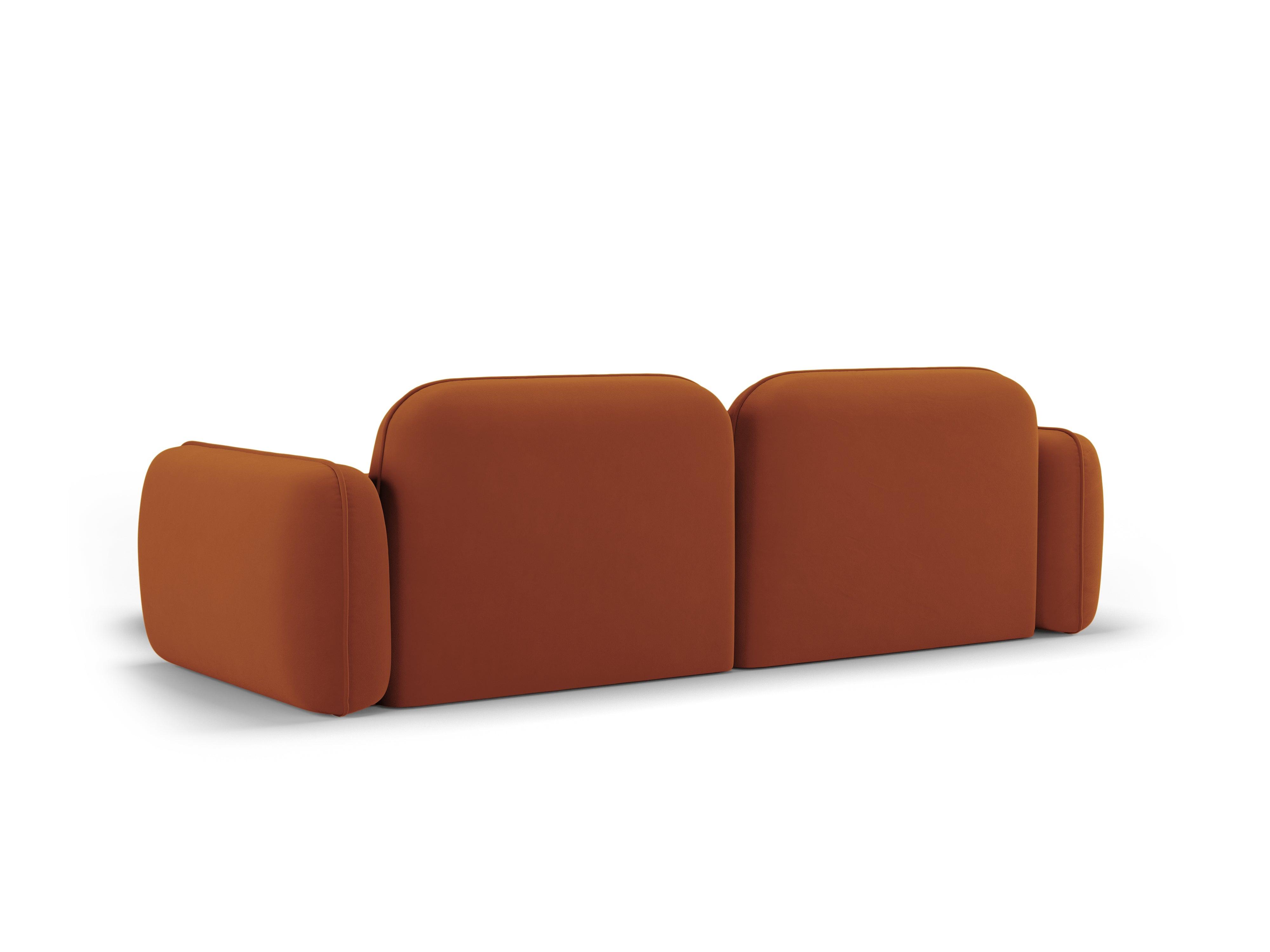 Narożnik modułowy aksamitny prawostronny 3-osobowy SYDNEY terracotta Cosmopolitan Design Eye on Design
