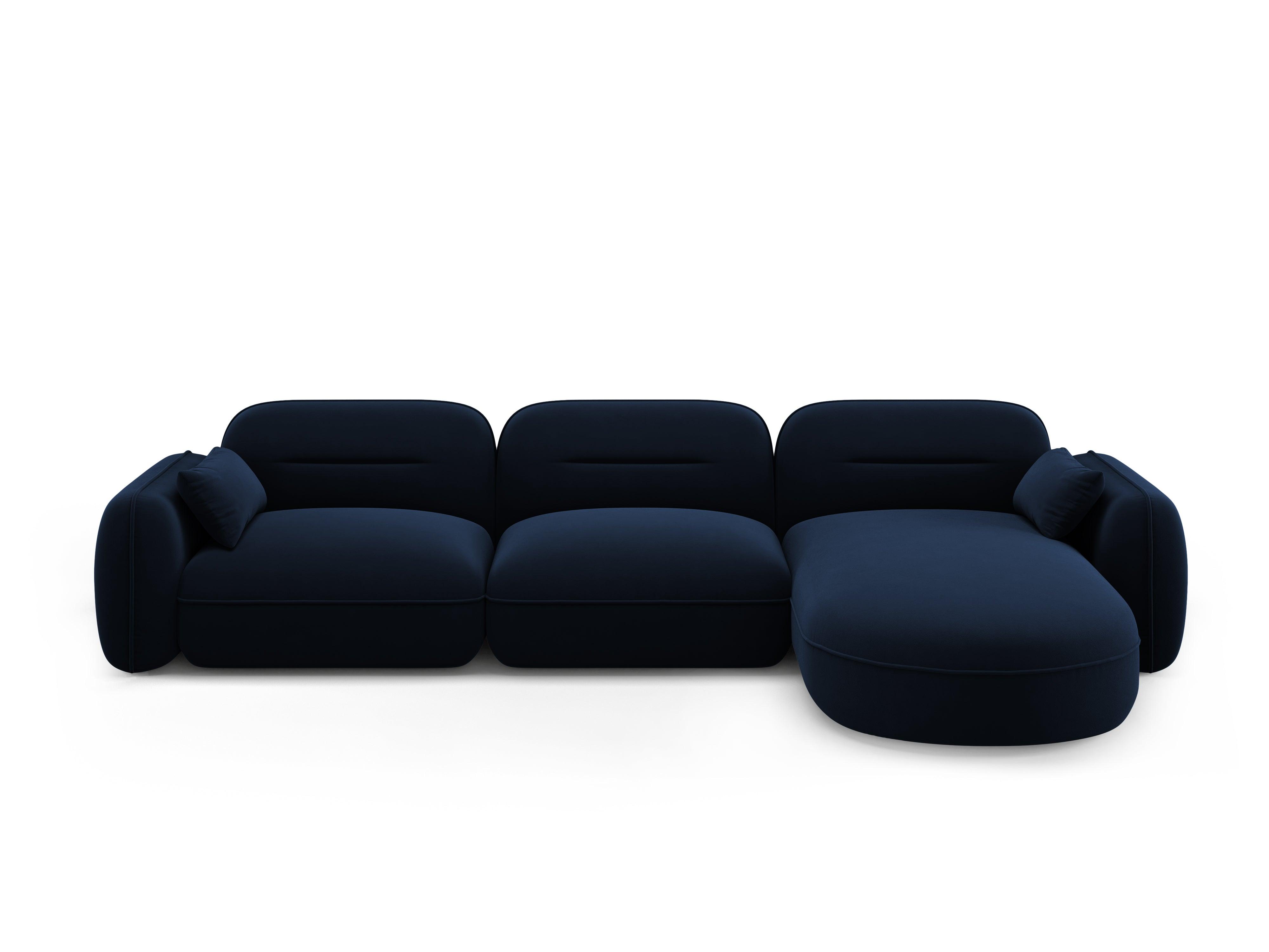Narożnik modułowy aksamitny prawostronny 4-osobowy SYDNEY granat królewski Cosmopolitan Design Eye on Design