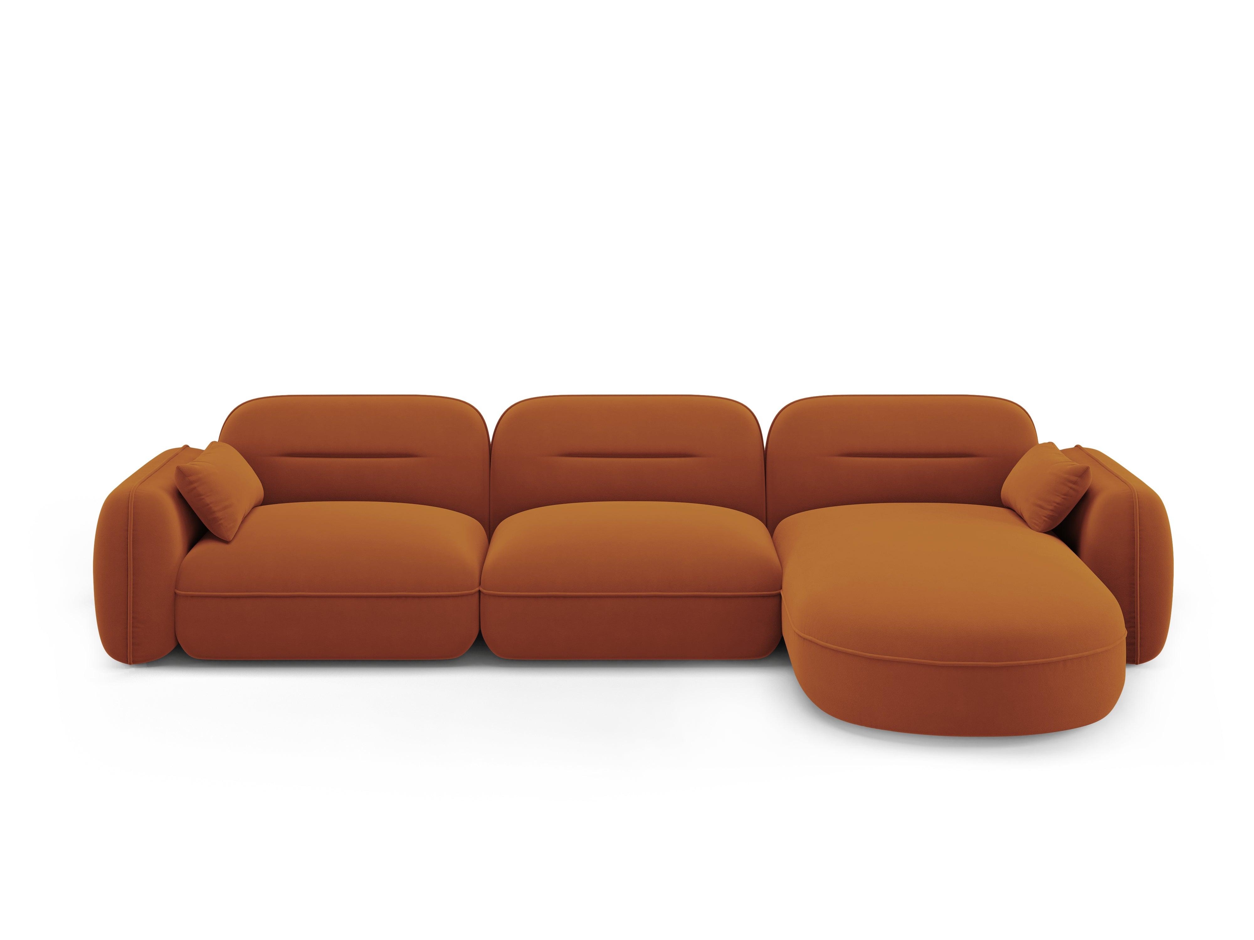 Narożnik modułowy aksamitny prawostronny 4-osobowy SYDNEY terracotta Cosmopolitan Design Eye on Design