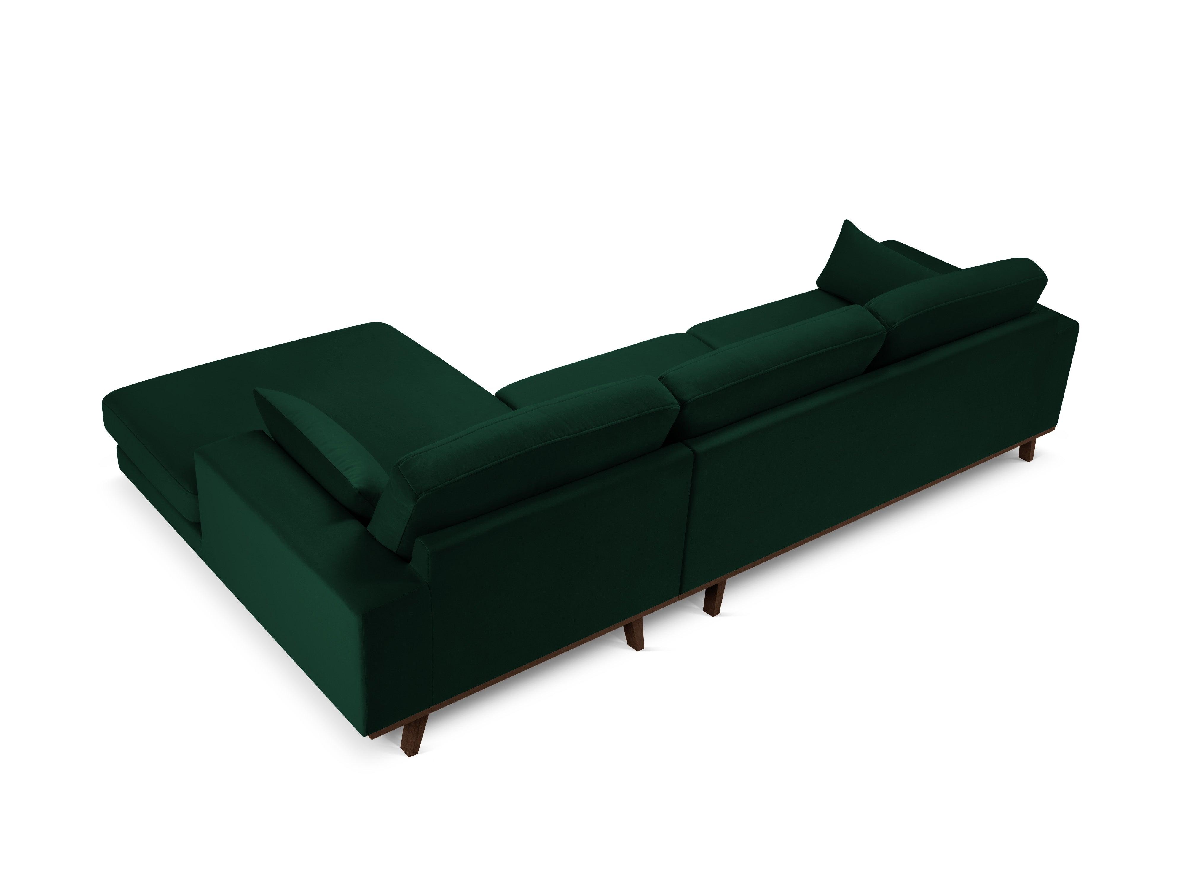 Narożnik aksamitny prawostronny HEBE butelkowa zieleń Mazzini Sofas Eye on Design