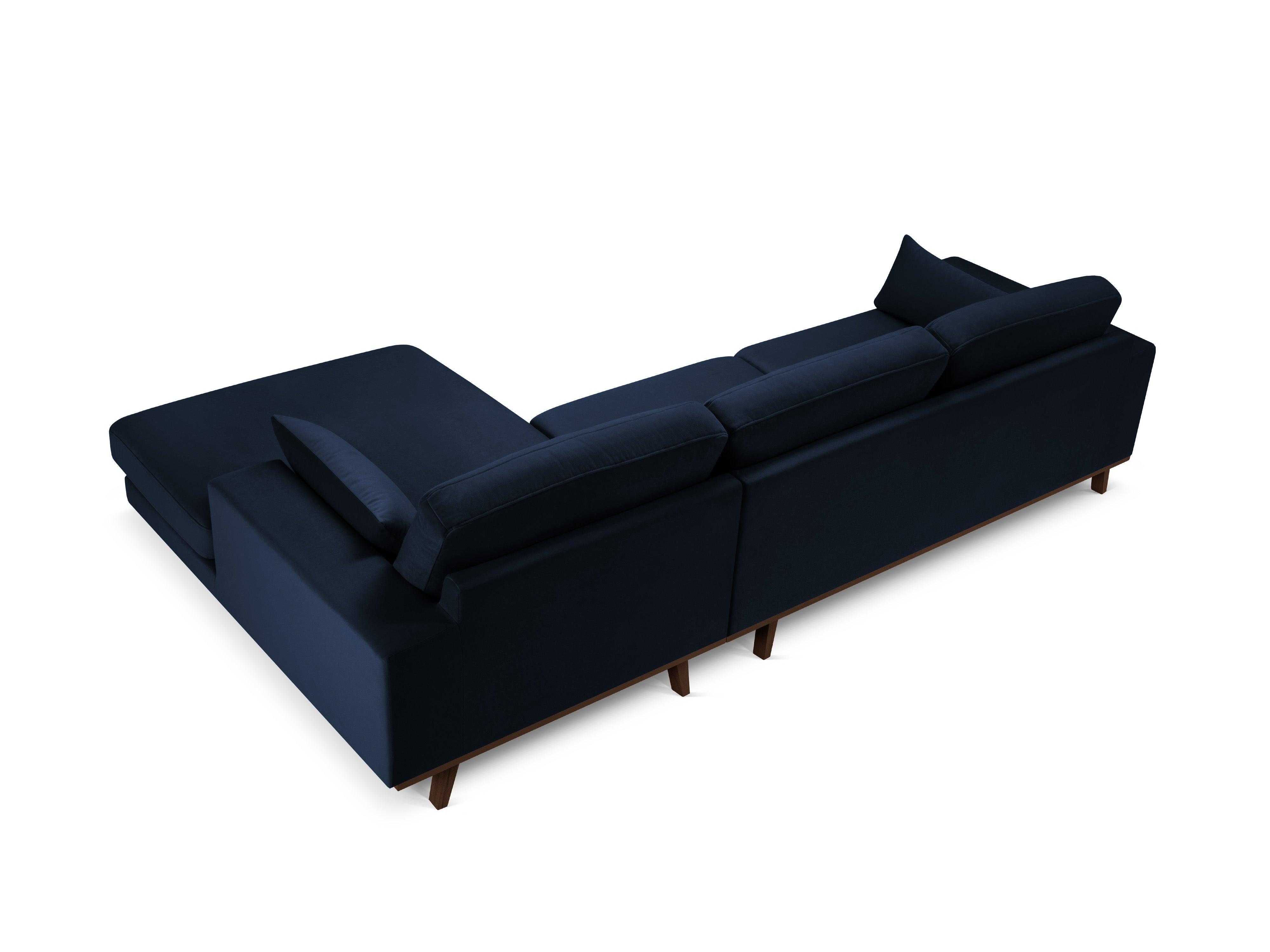Narożnik aksamitny prawostronny HEBE granat królewski Mazzini Sofas Eye on Design
