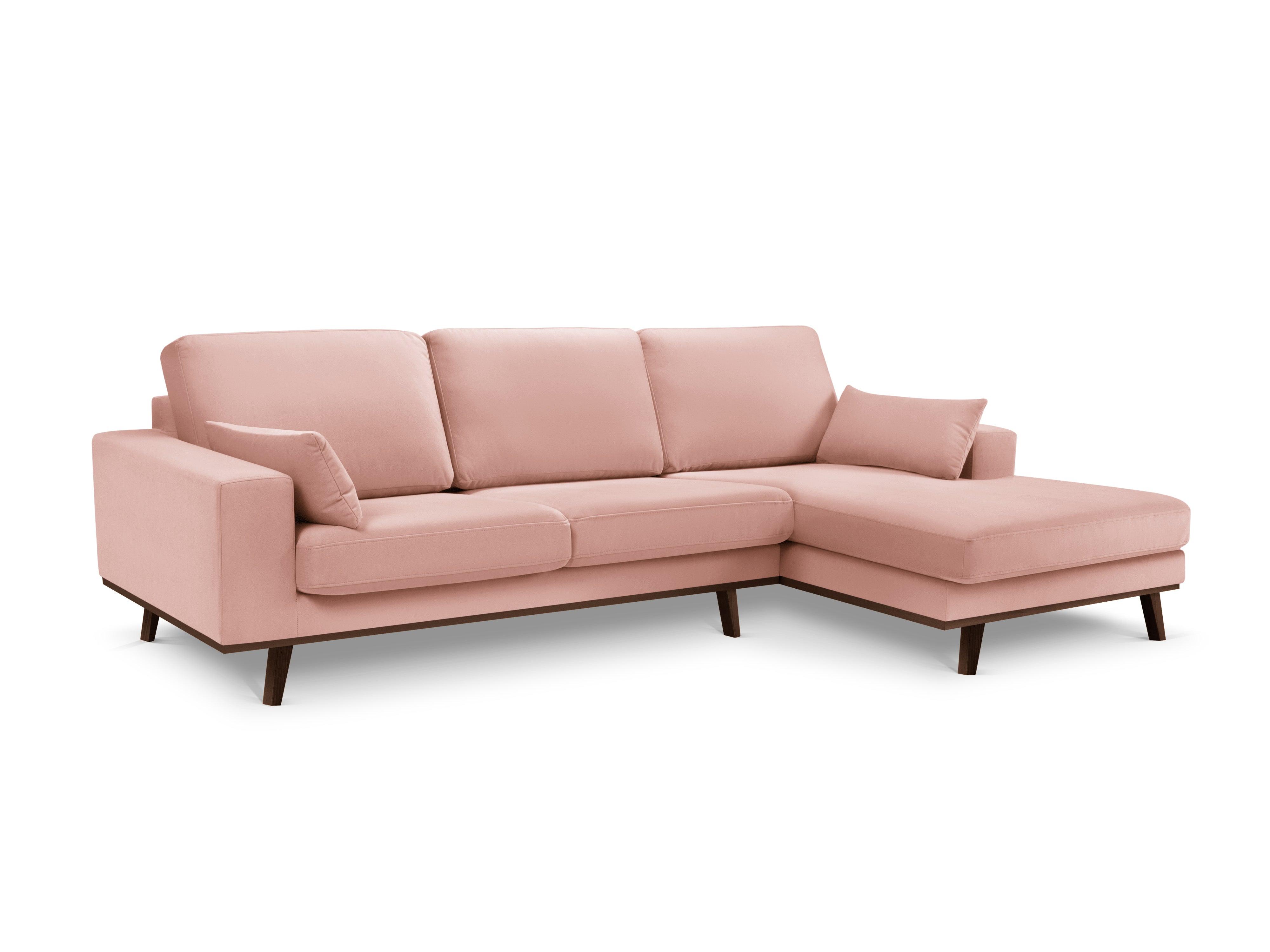 Narożnik aksamitny prawostronny HEBE różowy Mazzini Sofas Eye on Design