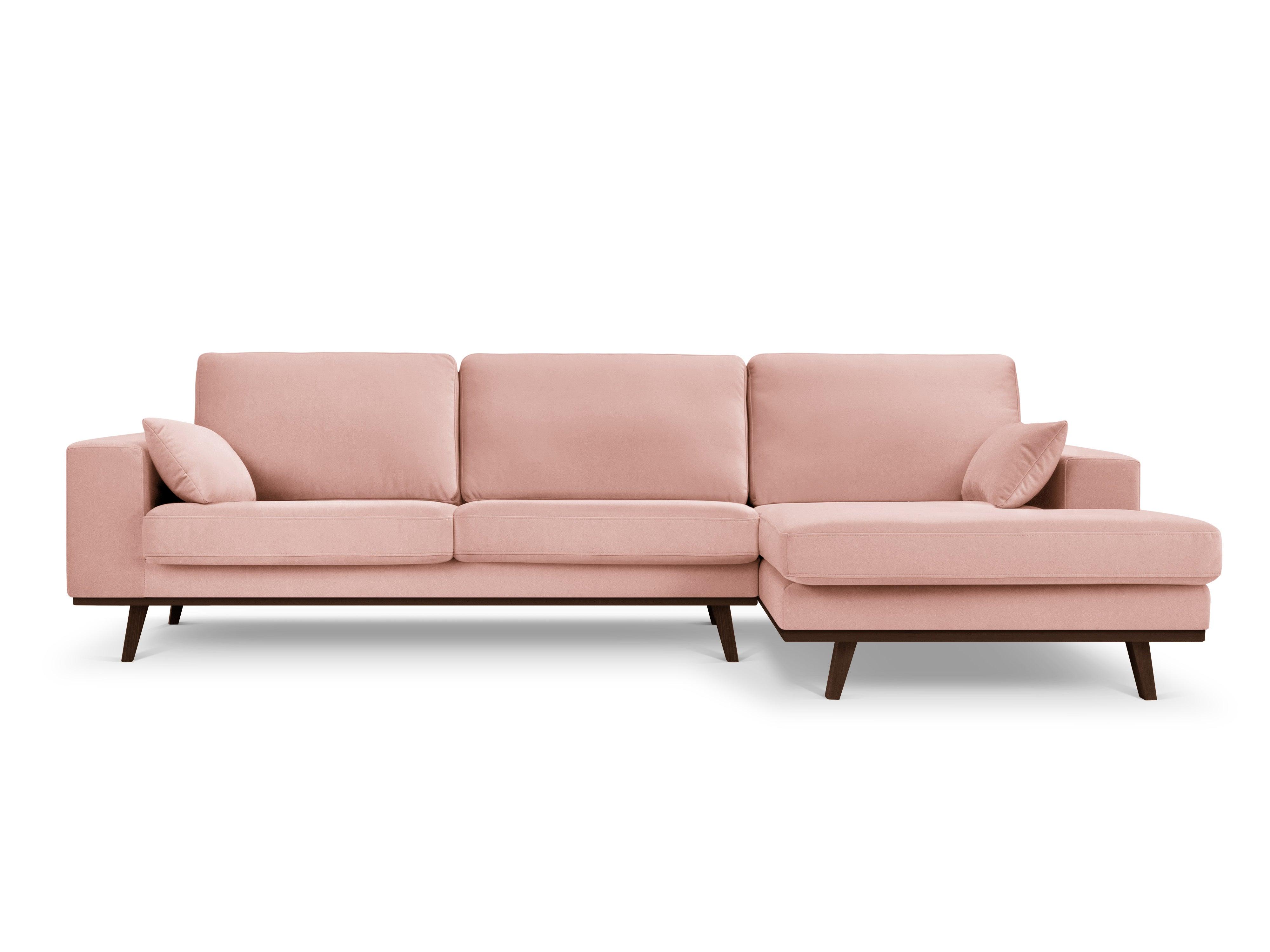 Narożnik aksamitny prawostronny HEBE różowy Mazzini Sofas Eye on Design