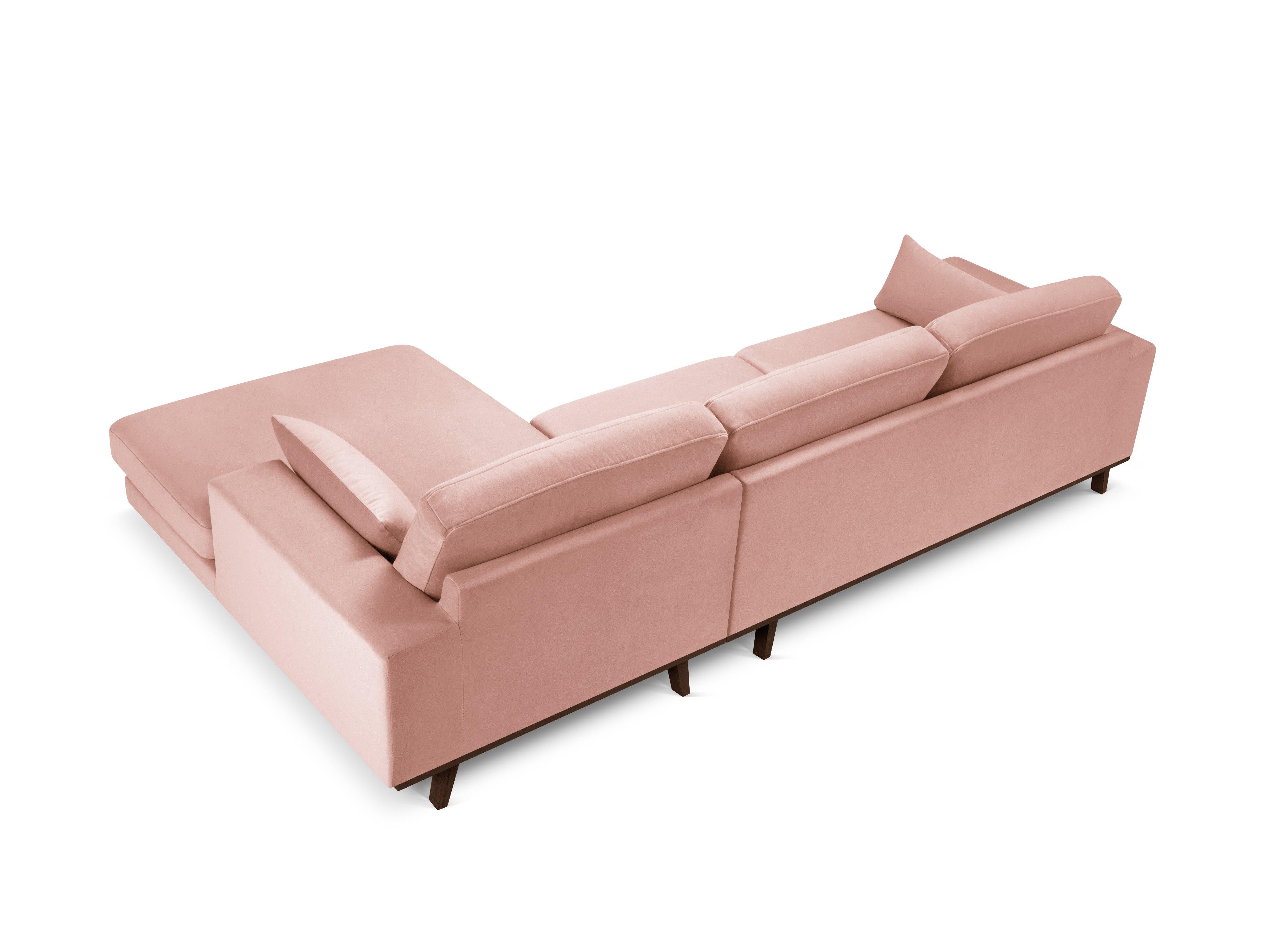 Narożnik aksamitny prawostronny HEBE różowy Mazzini Sofas Eye on Design