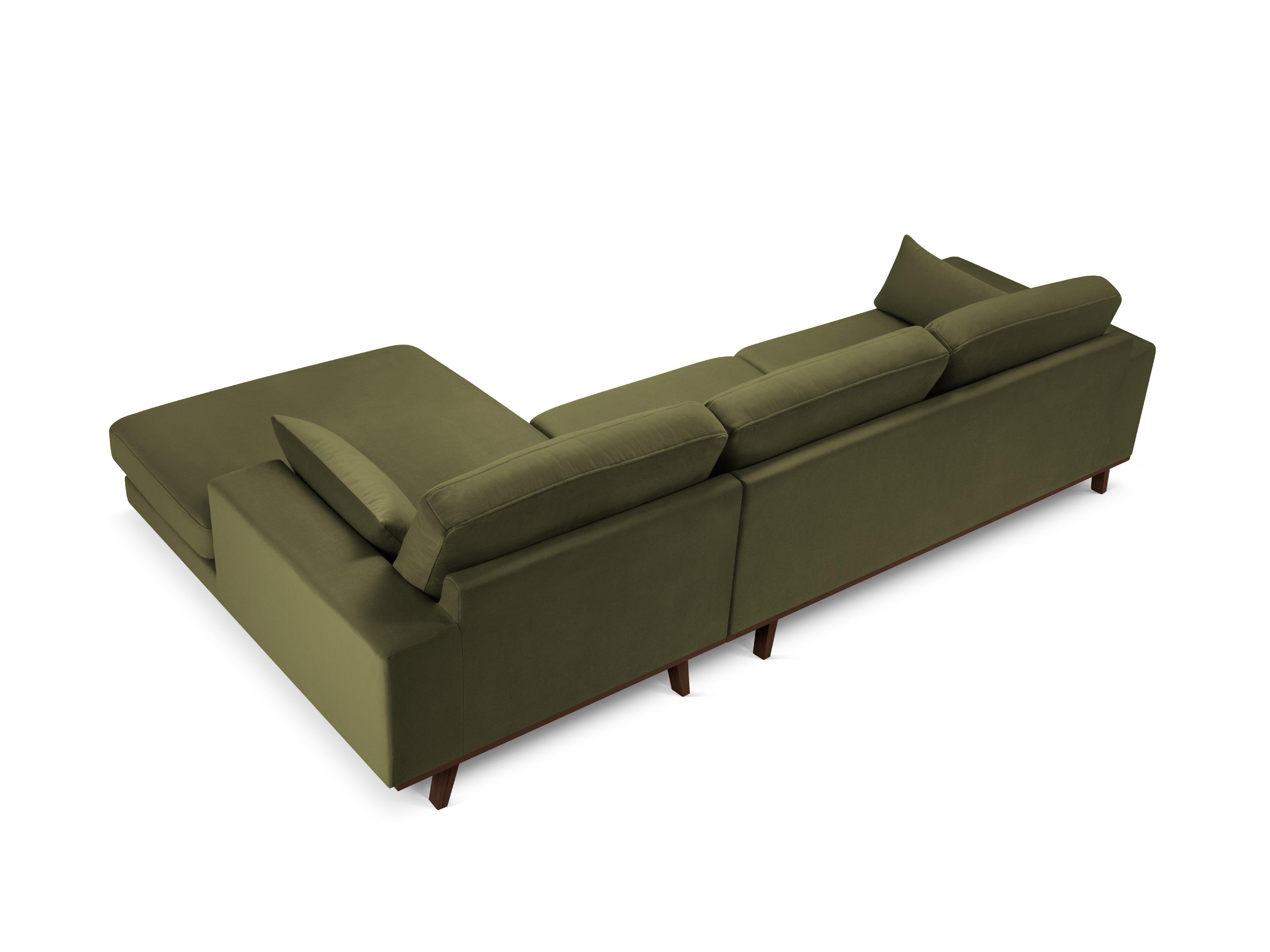 Narożnik aksamitny prawostronny HEBE zielony Mazzini Sofas Eye on Design