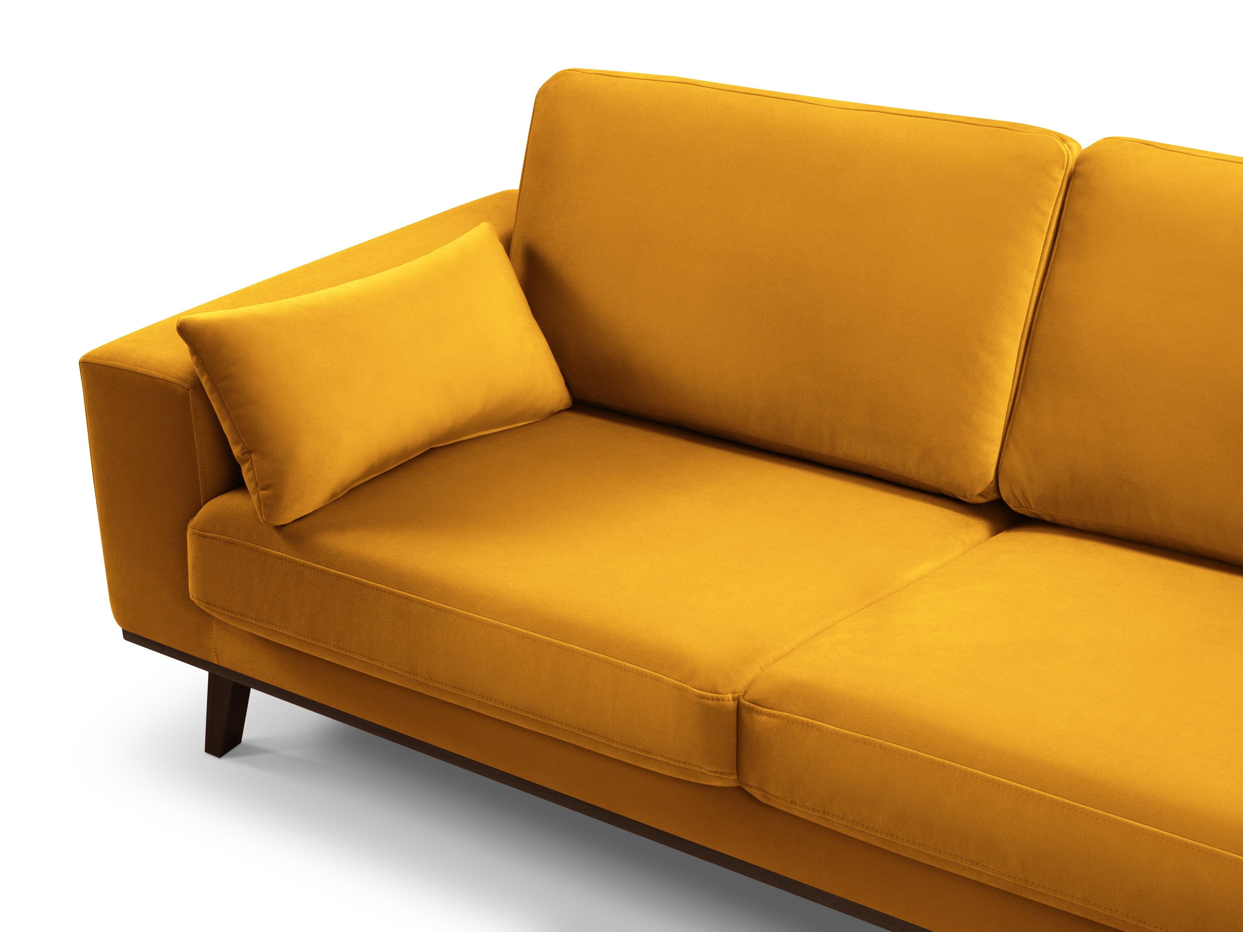 Narożnik aksamitny prawostronny HEBE żółty Mazzini Sofas Eye on Design