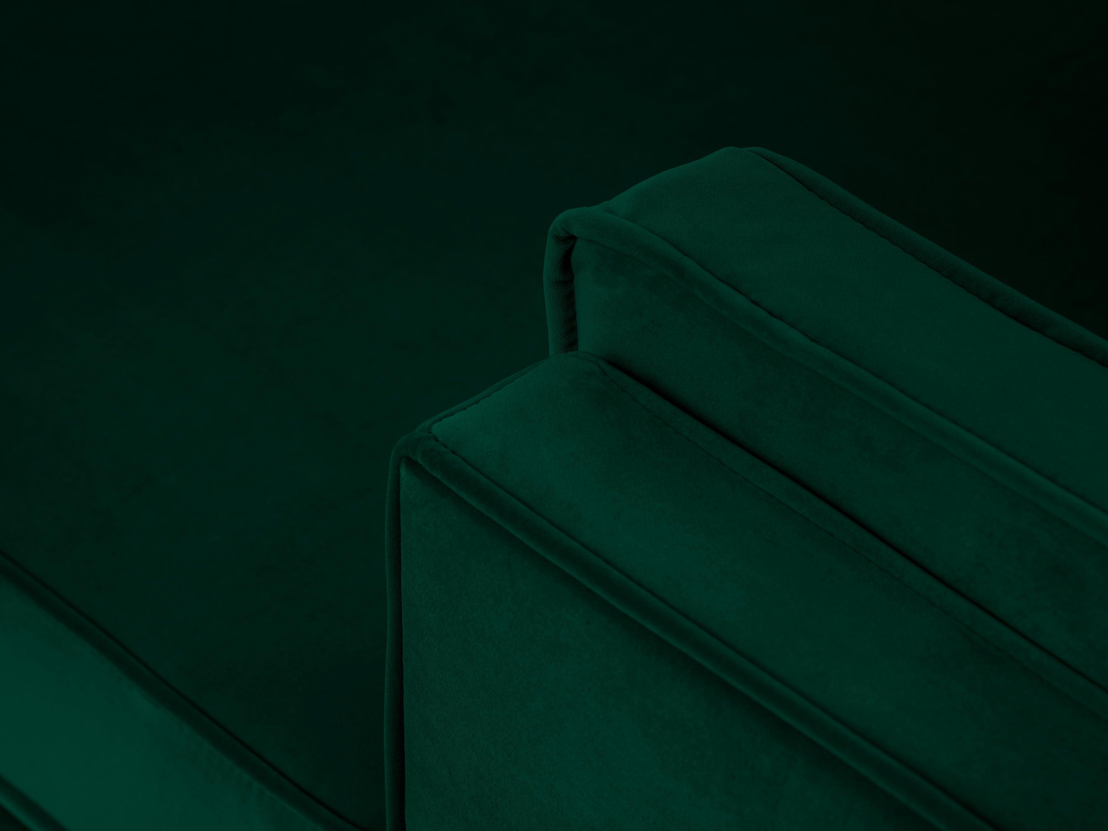 Narożnik aksamitny prawostronny LUIS zieleń butelkowa ze złotą podstawą Milo Casa Eye on Design