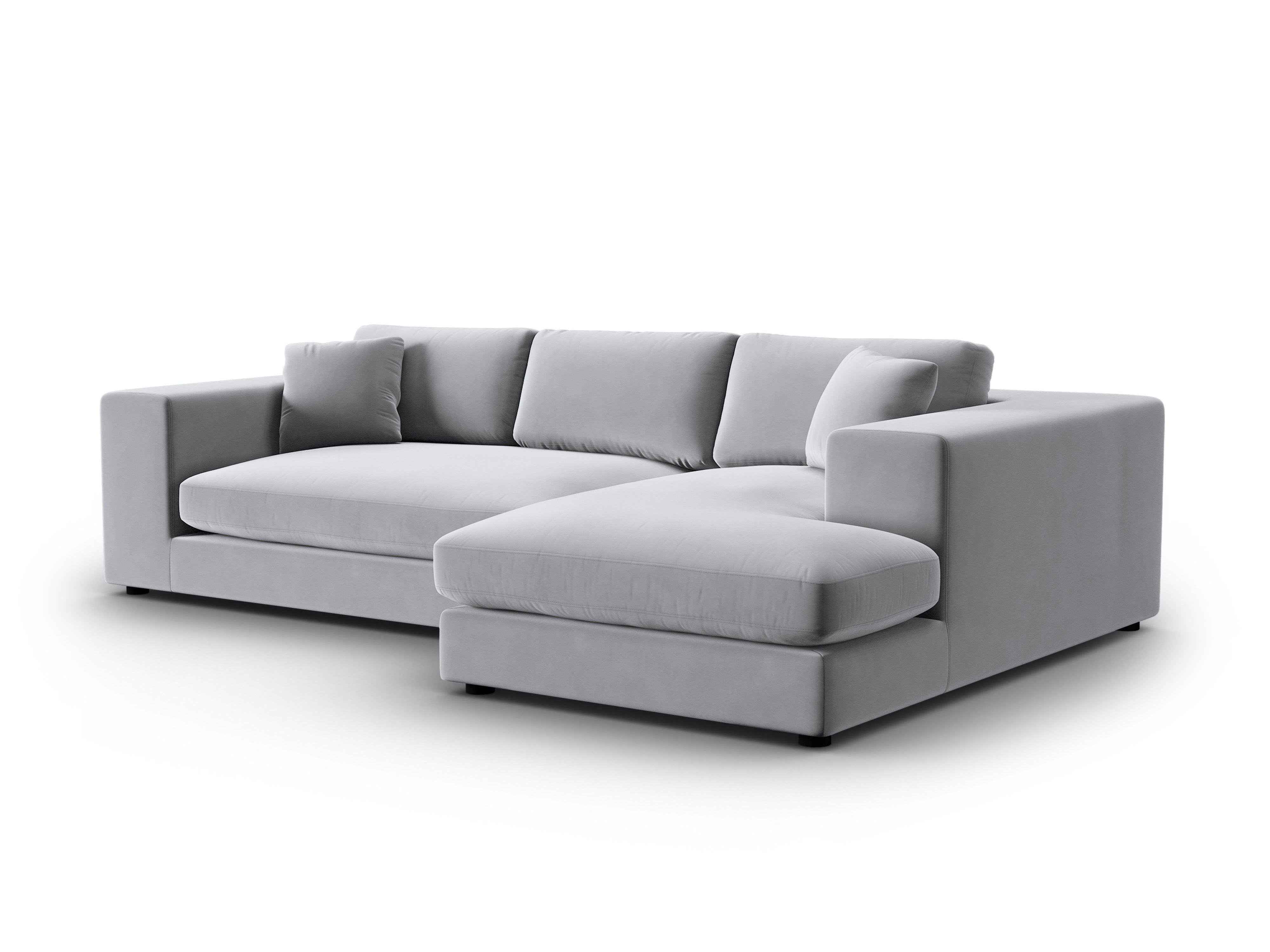 Narożnik aksamitny prawostronny TENDANCE jasnoszary CXL by Christian Lacroix Eye on Design