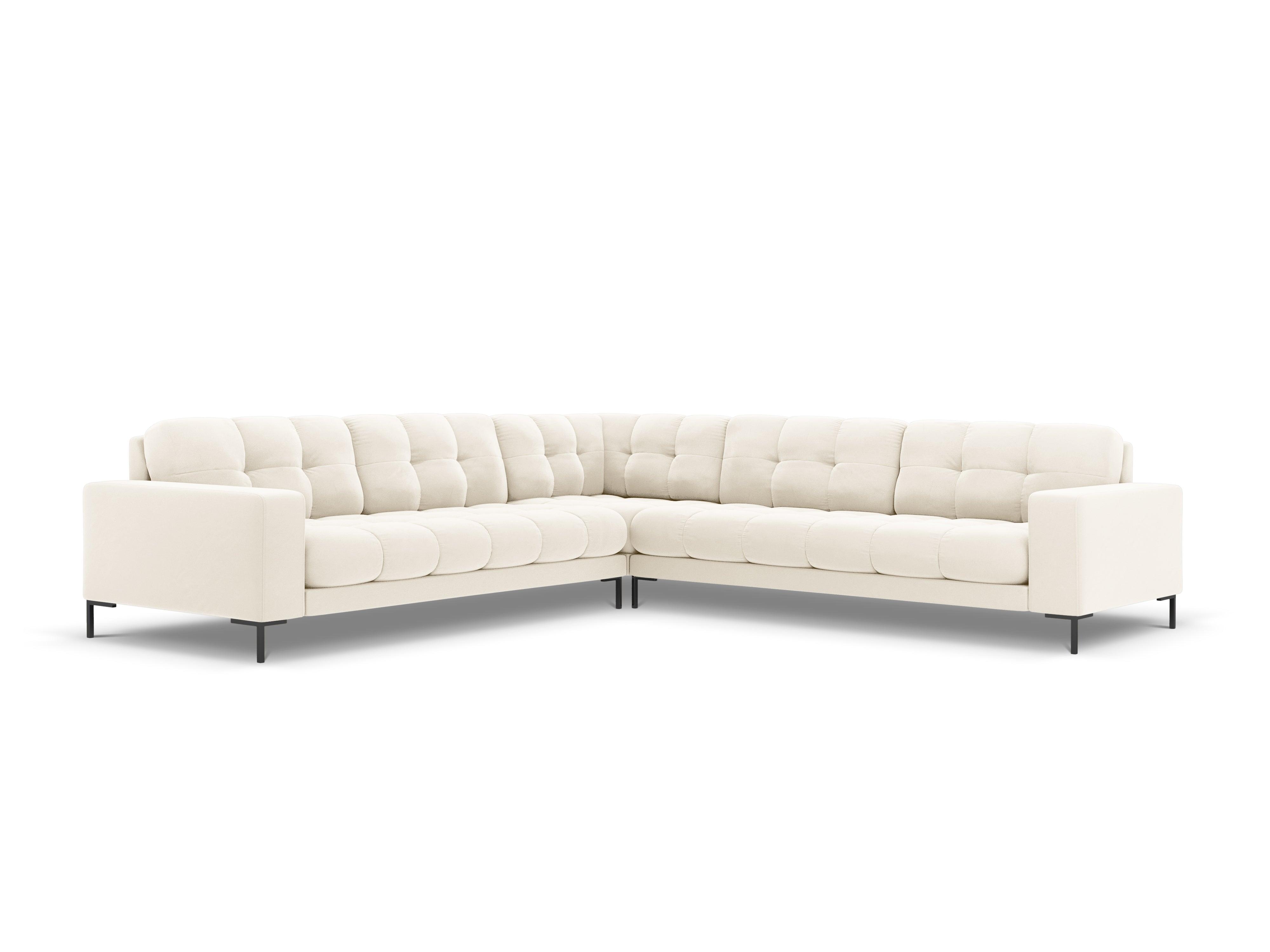 Narożnik aksamitny symetryczny BALI jasnobeżowy z czarną podstawą Cosmopolitan Design Eye on Design