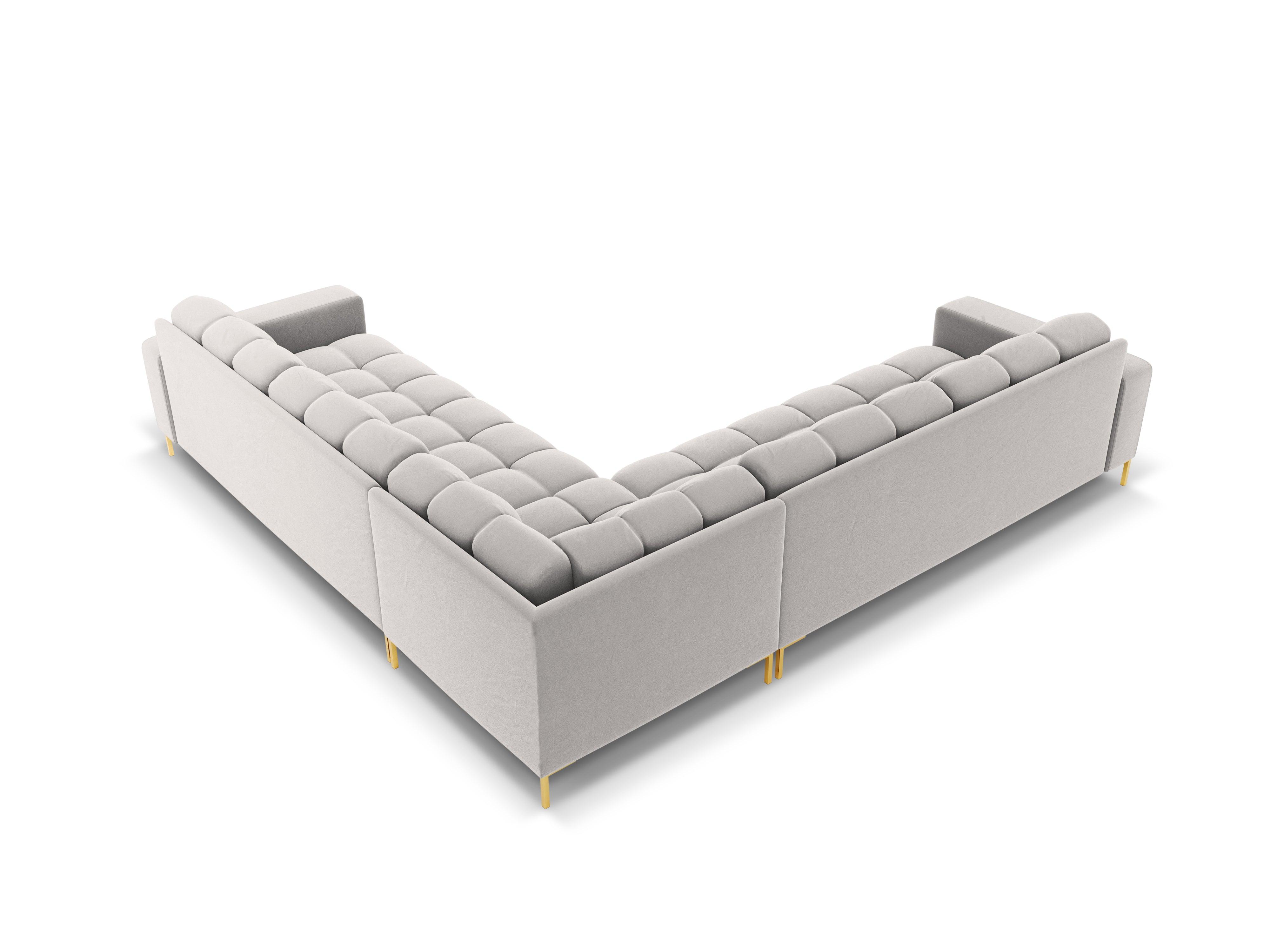 Narożnik aksamitny symetryczny BALI srebrny ze złotą podstawą Cosmopolitan Design Eye on Design