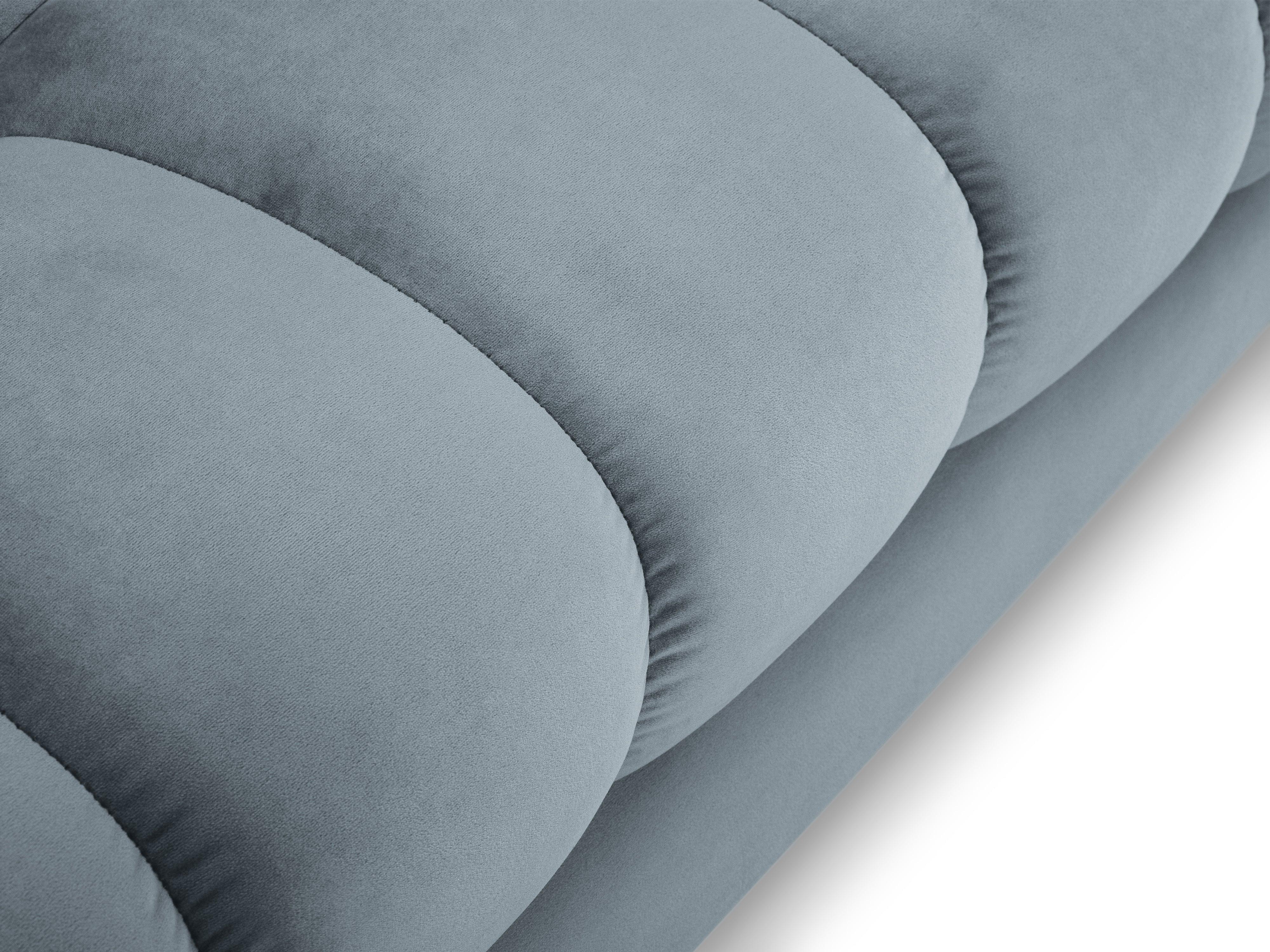 Narożnik aksamitny w kształcie U BALI jasnoniebieski z czarną podstawą Cosmopolitan Design Eye on Design