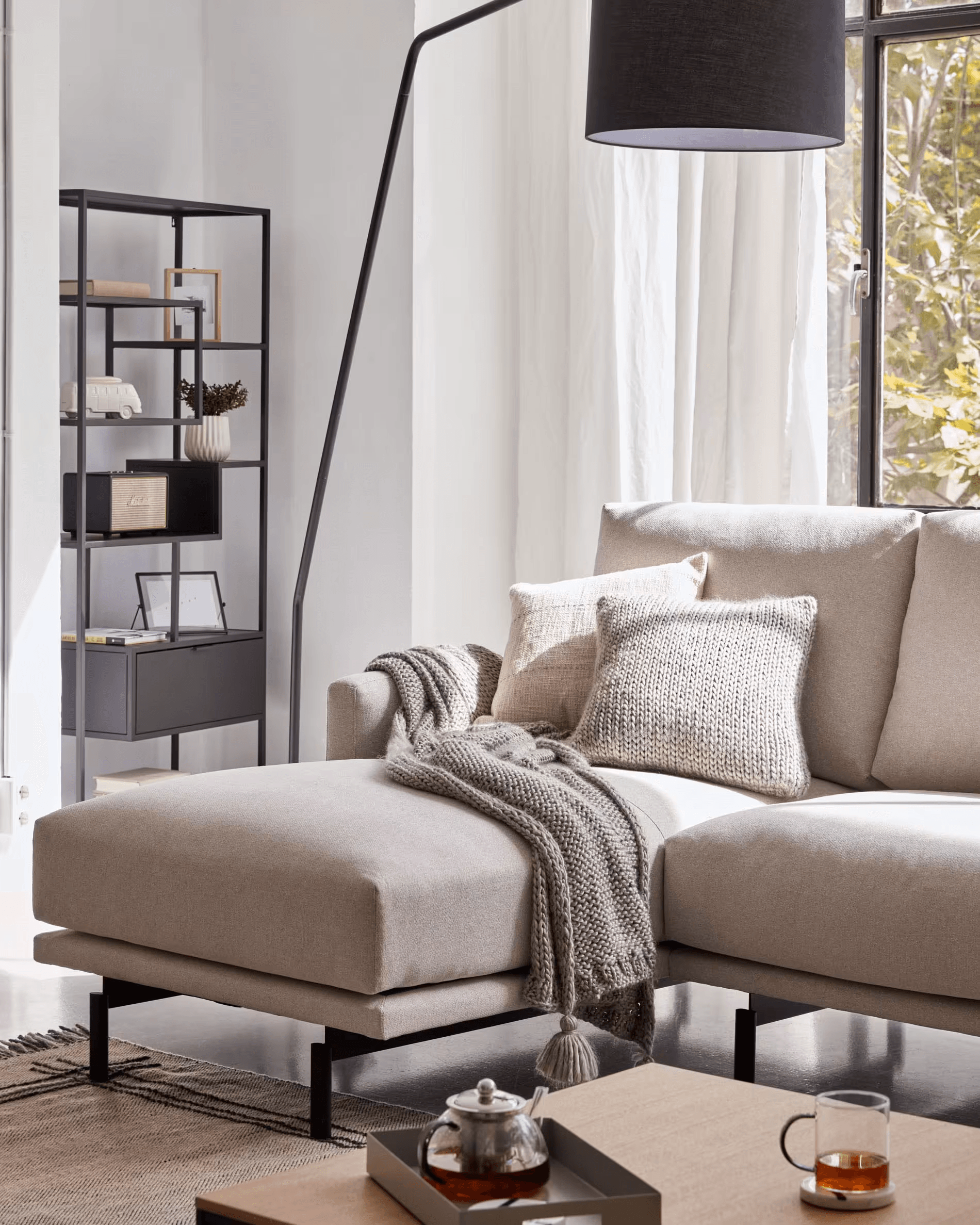 Narożnik lewostronny 3,5-osobowy GALENE beżowy La Forma Eye on Design