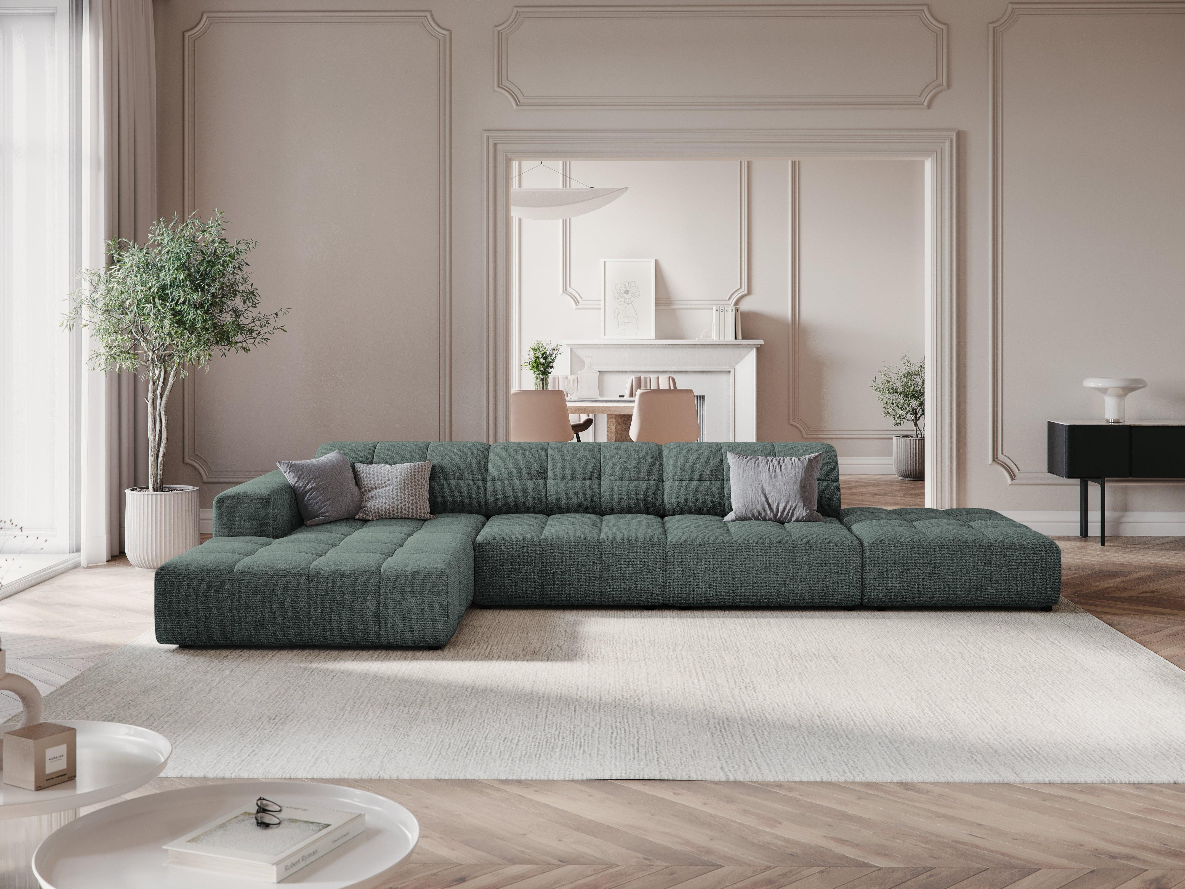 Narożnik lewostronny 4-osobowy CHICAGO petrol szenil Cosmopolitan Design Eye on Design