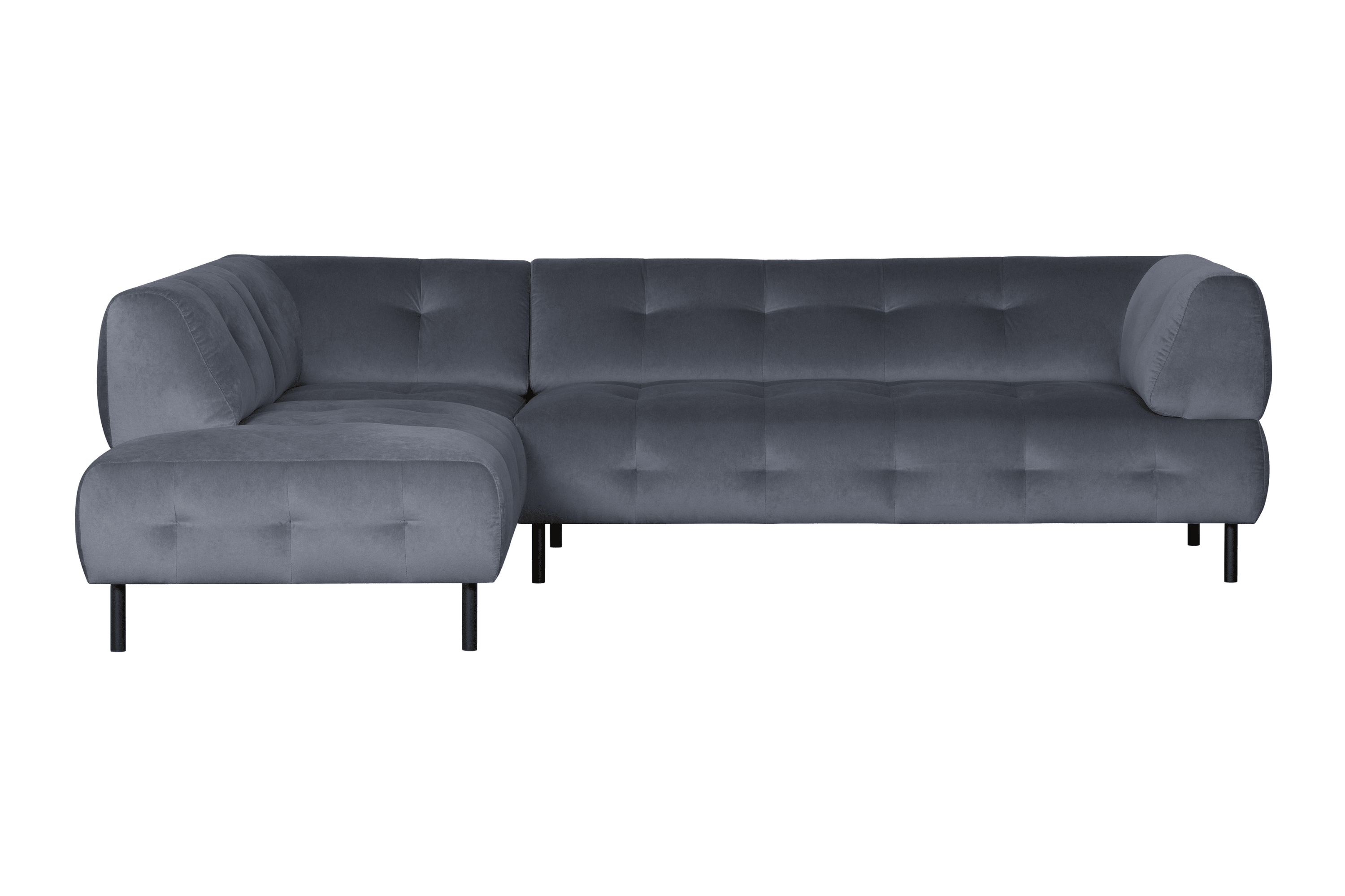 Narożnik lewostronny aksamitny LLOYD antracytowy Woood Exclusive Eye on Design